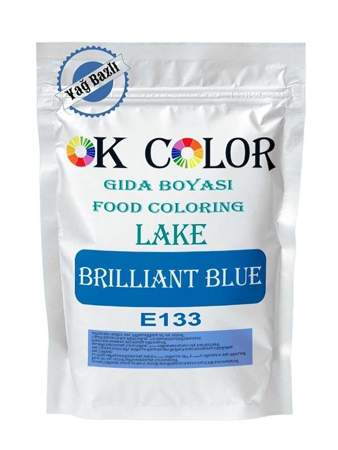 Lake Brilliant Blue E133 Mavi Yağ Bazlı Toz Gıda Boyası 250 Gr