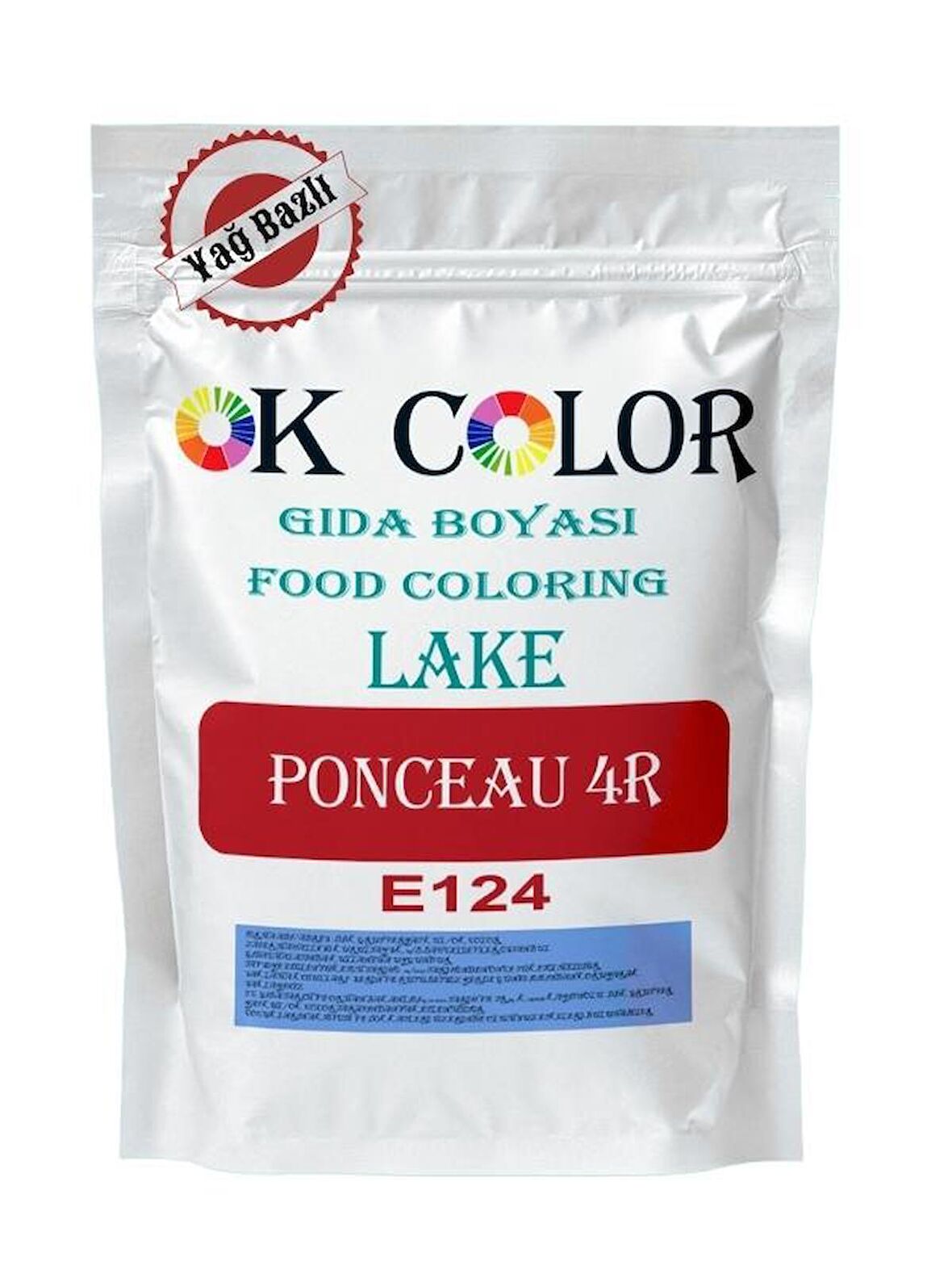 Lake Ponceau 4R E124 Kırmızı Yağ Bazlı Toz Gıda Boyası 1 Kg