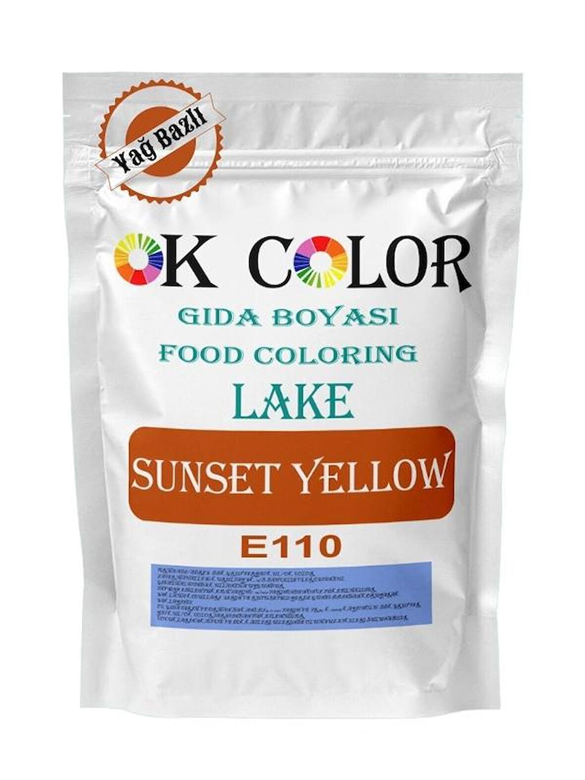 Lake Sunset Yellow E110  Turuncu Yağ Bazlı Toz Gıda Boyası 250 Gr