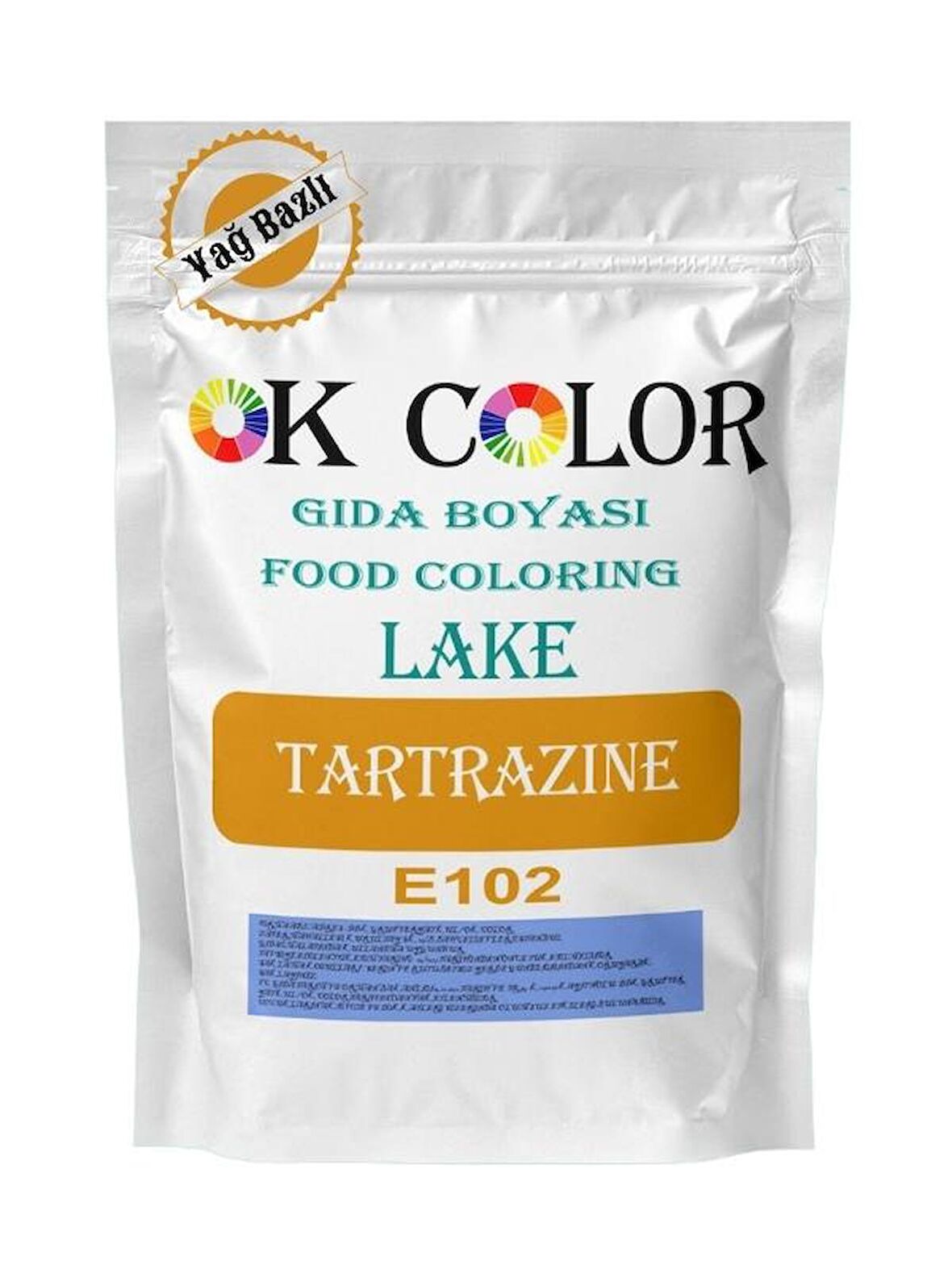 Lake Tartrazine E102 SarıYağ Bazlı Toz Gıda Boyası 500 Gr
