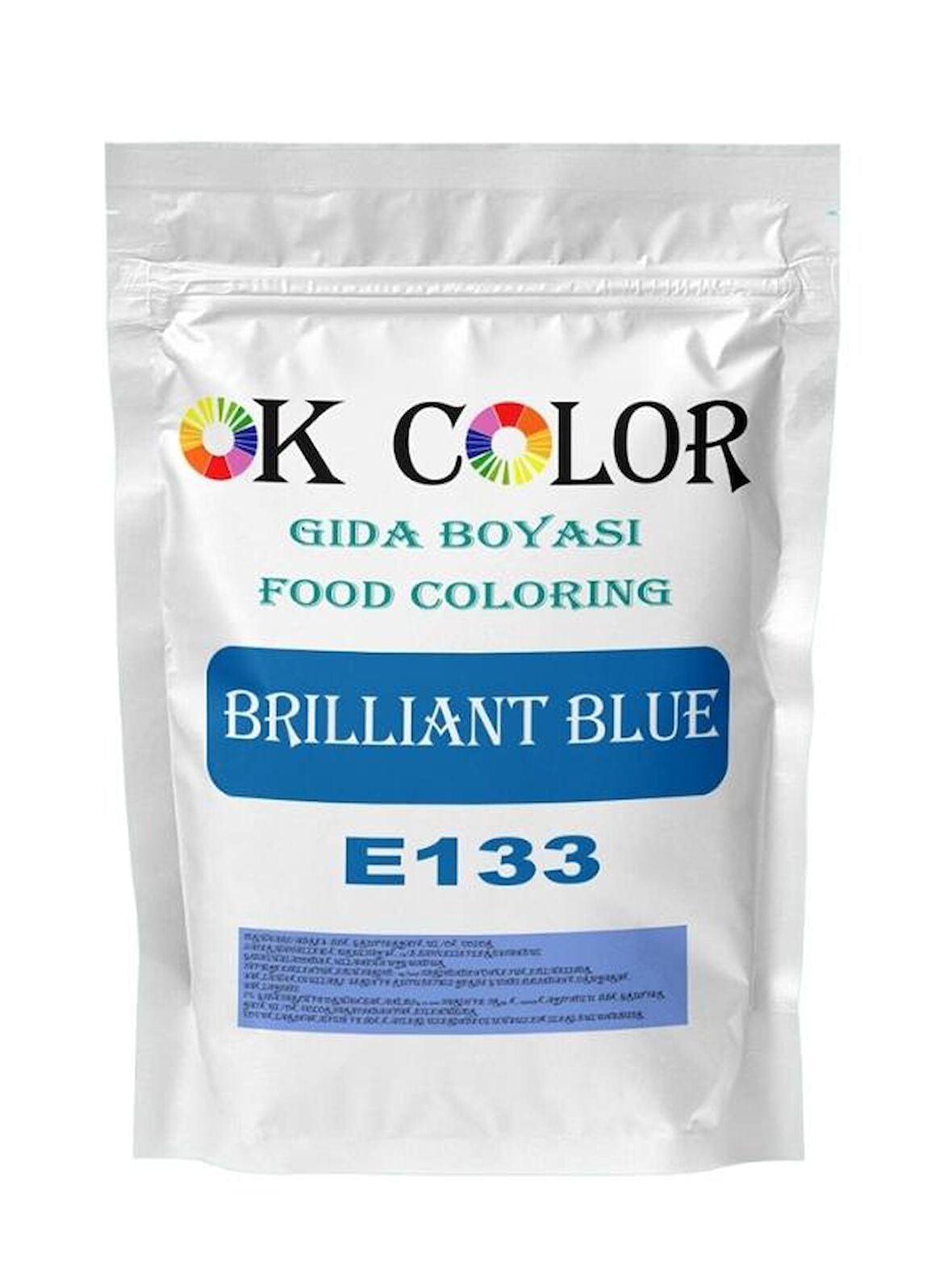 Brilliant Blue E133 Mavi Toz Gıda Boyası 50 Gr