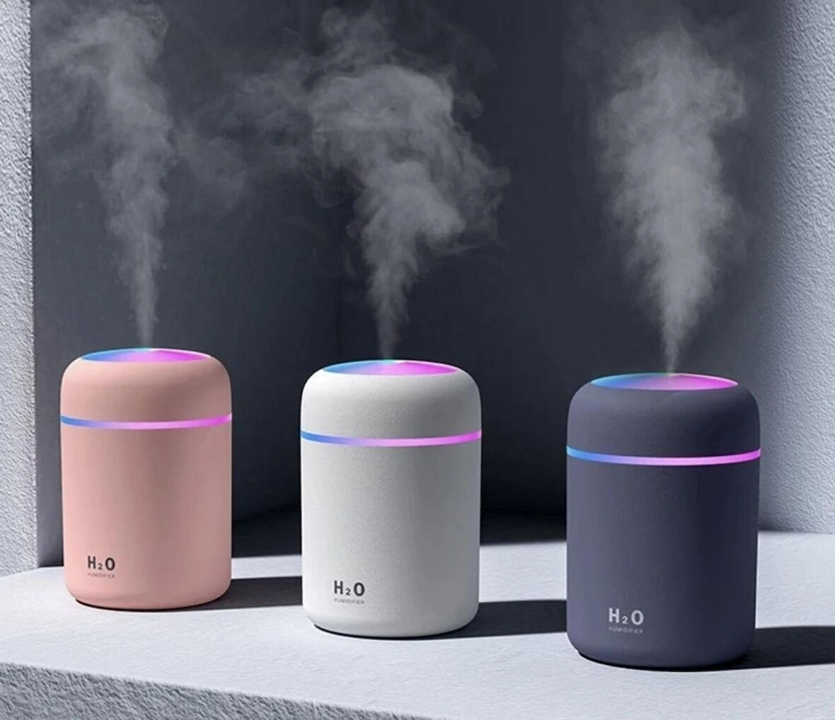 250 ml RGB Işıklı Ulrasonik Ledli Hava Nemlendirici Buhar Makinesi Ve Aroma Verici