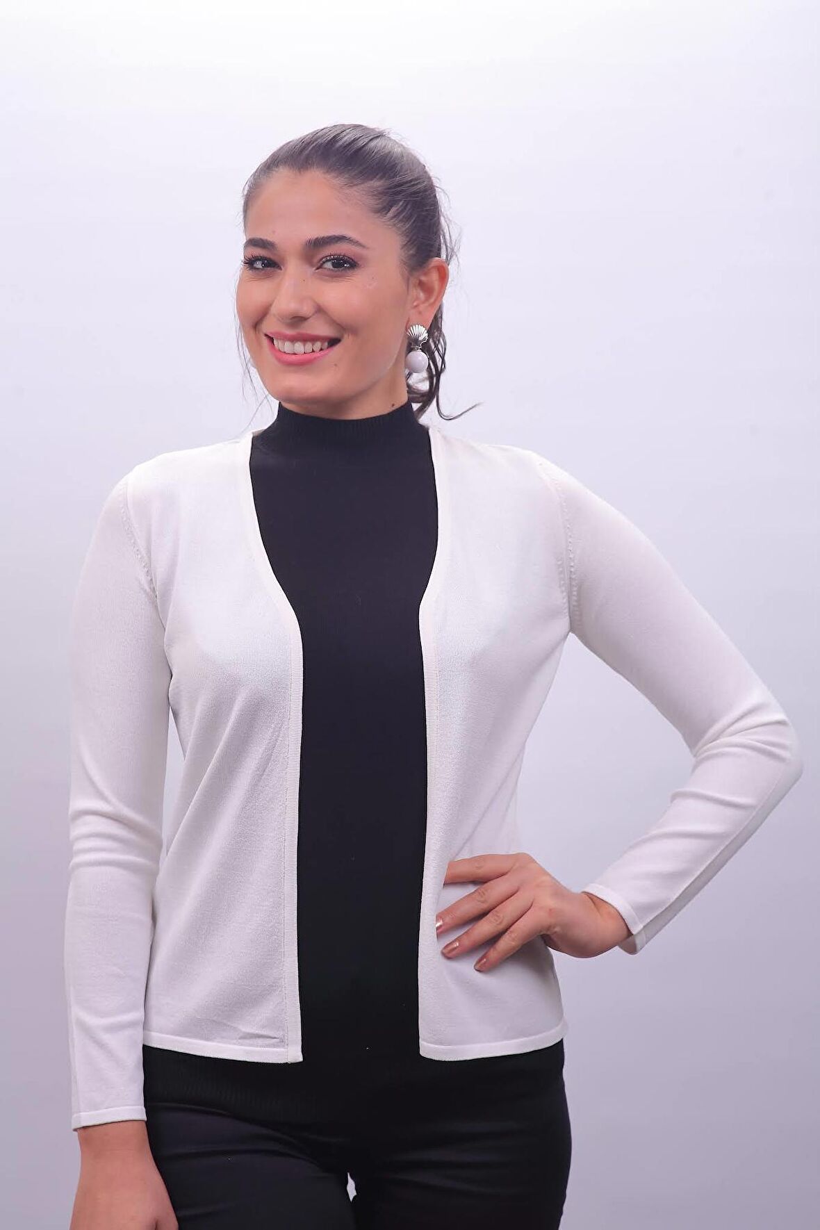 SUDE KADIN İTHAL TRİKO CEKET 6366