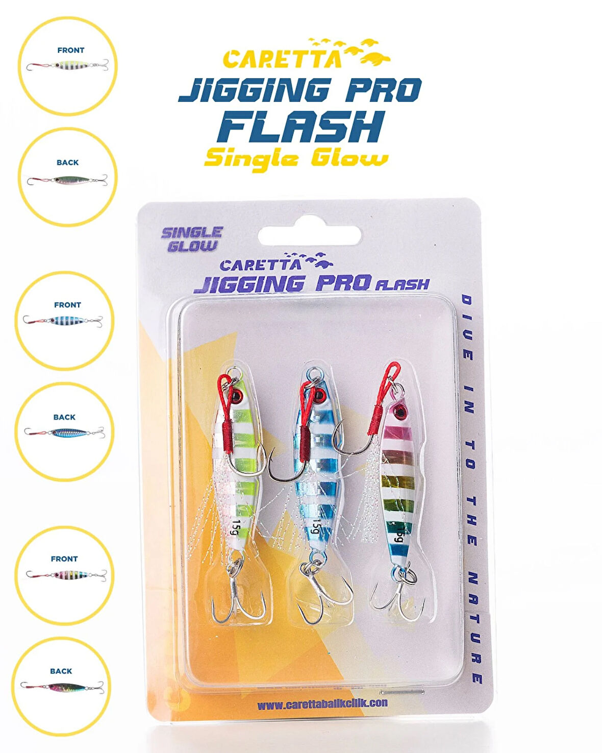 Caretta Jigging Pro Flash Jig Yem Single Glow - 7 G