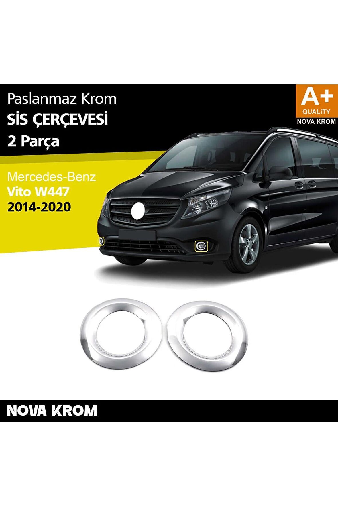 Mercedes Vito W447 Krom Sis Farı Çerçevesi 2 Prç. 2014-2020
