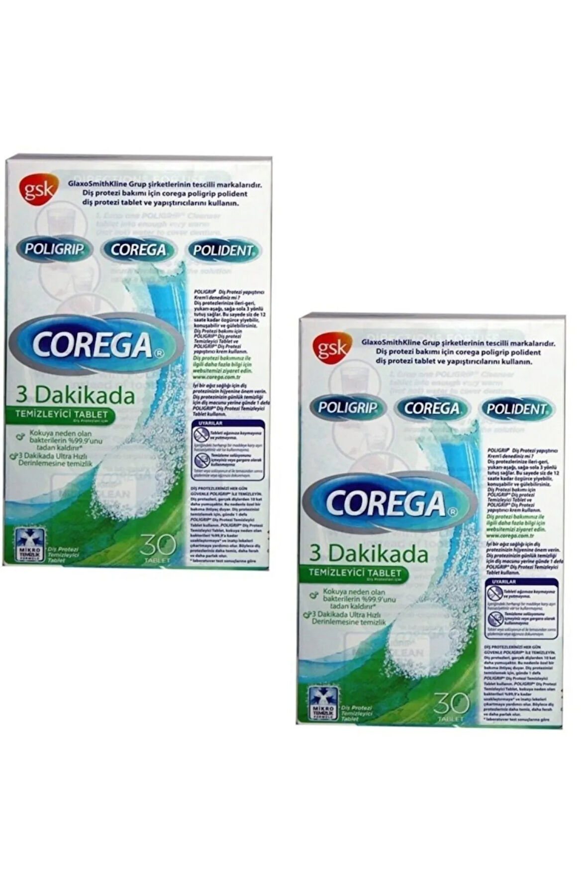 Protez Temizleyici 30 Tablet - 2 Adet