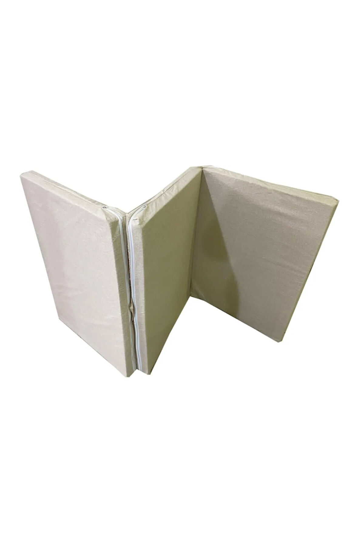 Tek Kişilik Katlanır Yer Yatağı Sünger Yatak Krem Kırçıllı 80x180 Cm-6 Cm