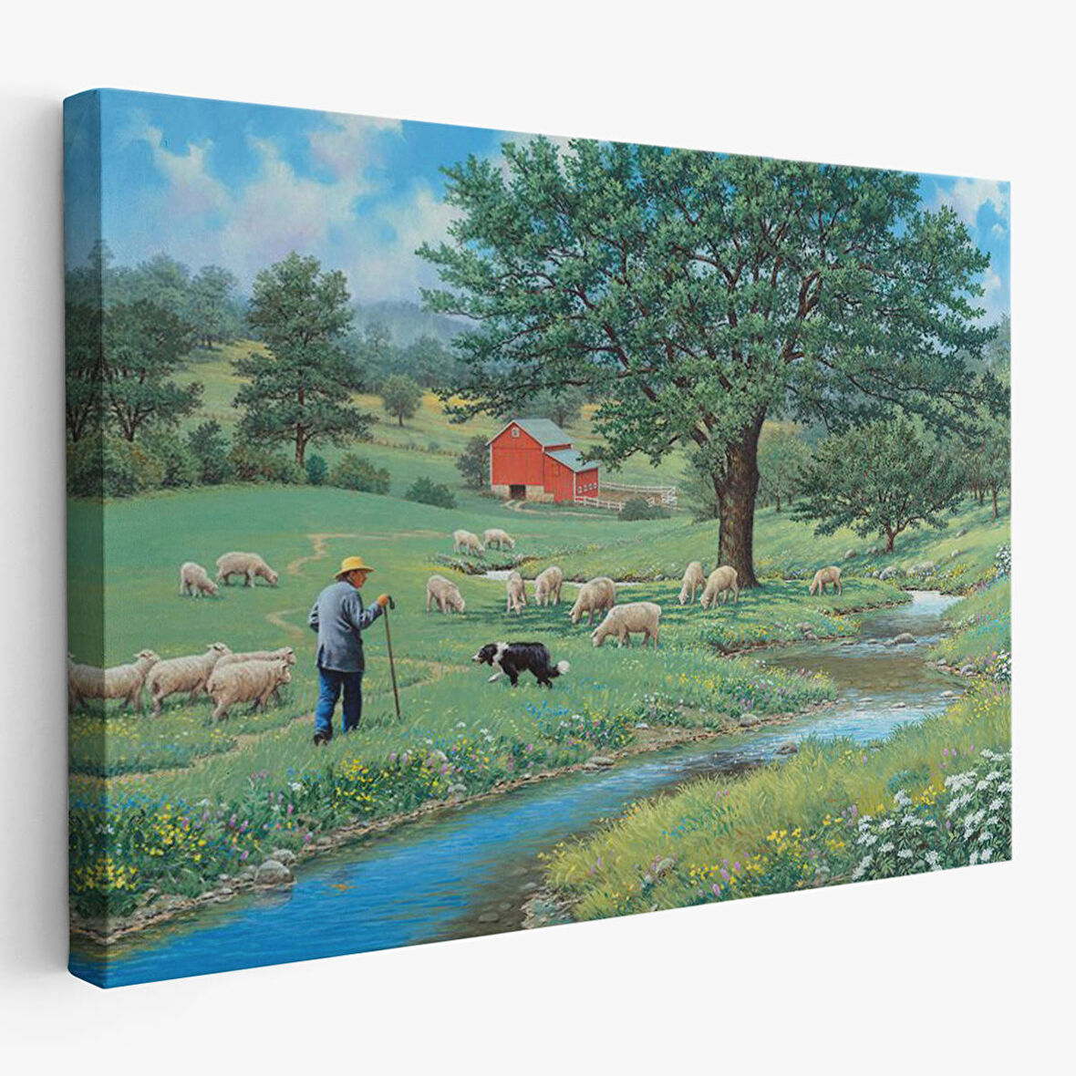 Akarsu Kenarındakı Rus Köylü Dekoratif Duvar Tablosu-6534