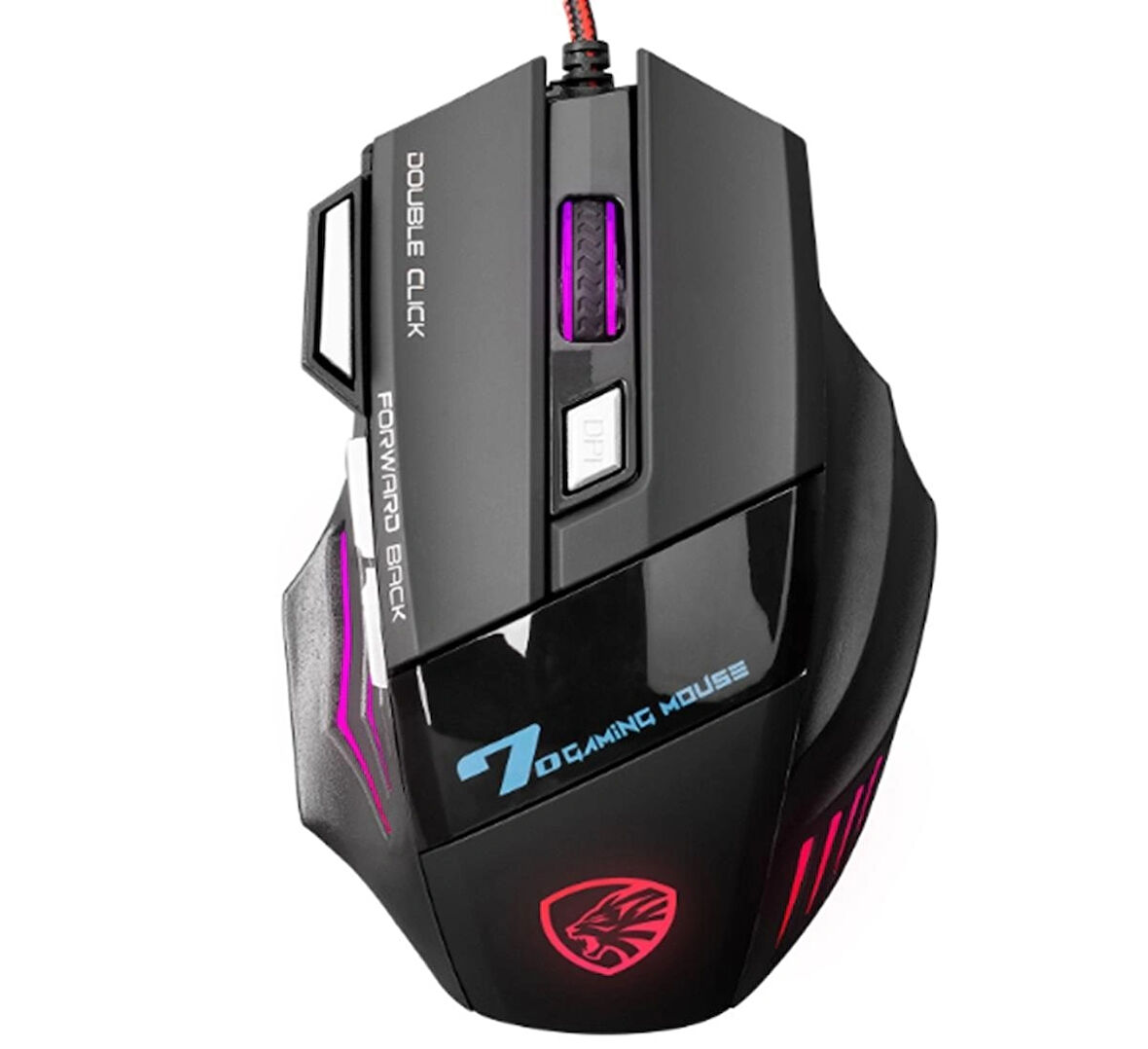 HY-X7 Gamy Siyah Profesyonel Gaming Oyuncu Mouse Optik 3200 DPI LED USB Işıklı Mouse