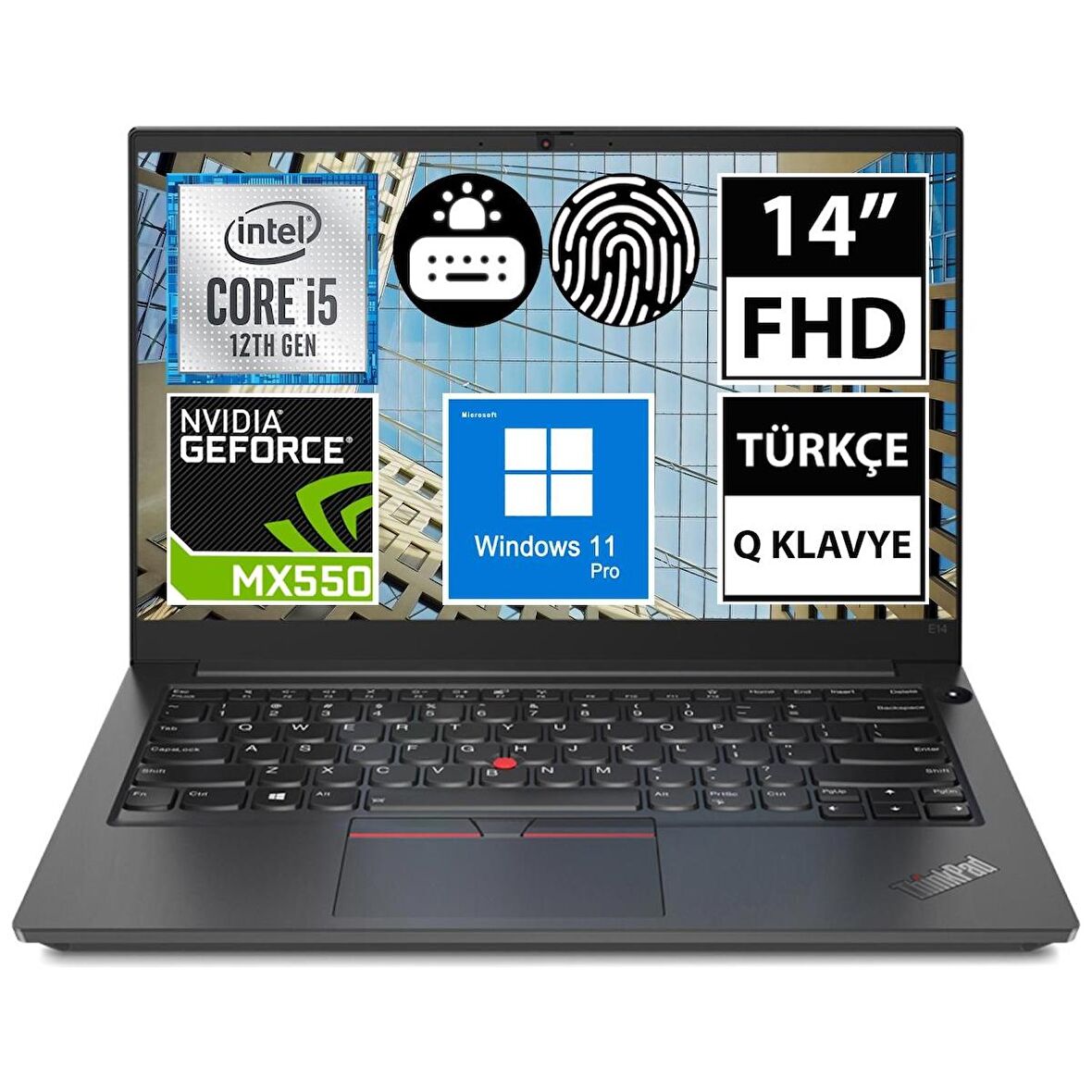 LENOVO ThinkPad E14 G4 i5-1235U 24GB 512GB SSD+512GB SSD 2GB MX550 14" Windows 11 Pro Taşınabilir Bilgisayar 21E3005QTX033