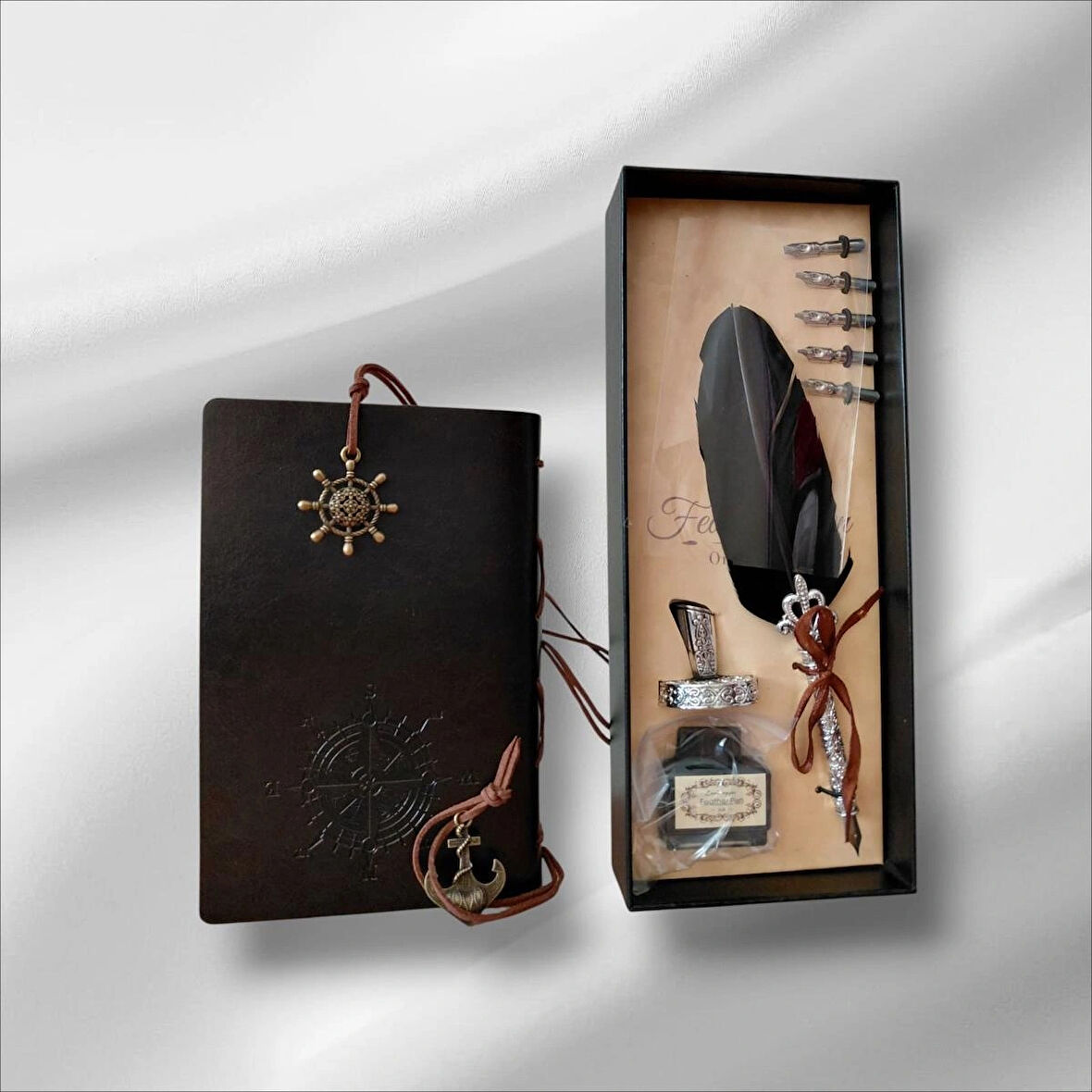 Deri Defter Ve Kalem Seti (Özel İşleme Ve Tasarım)