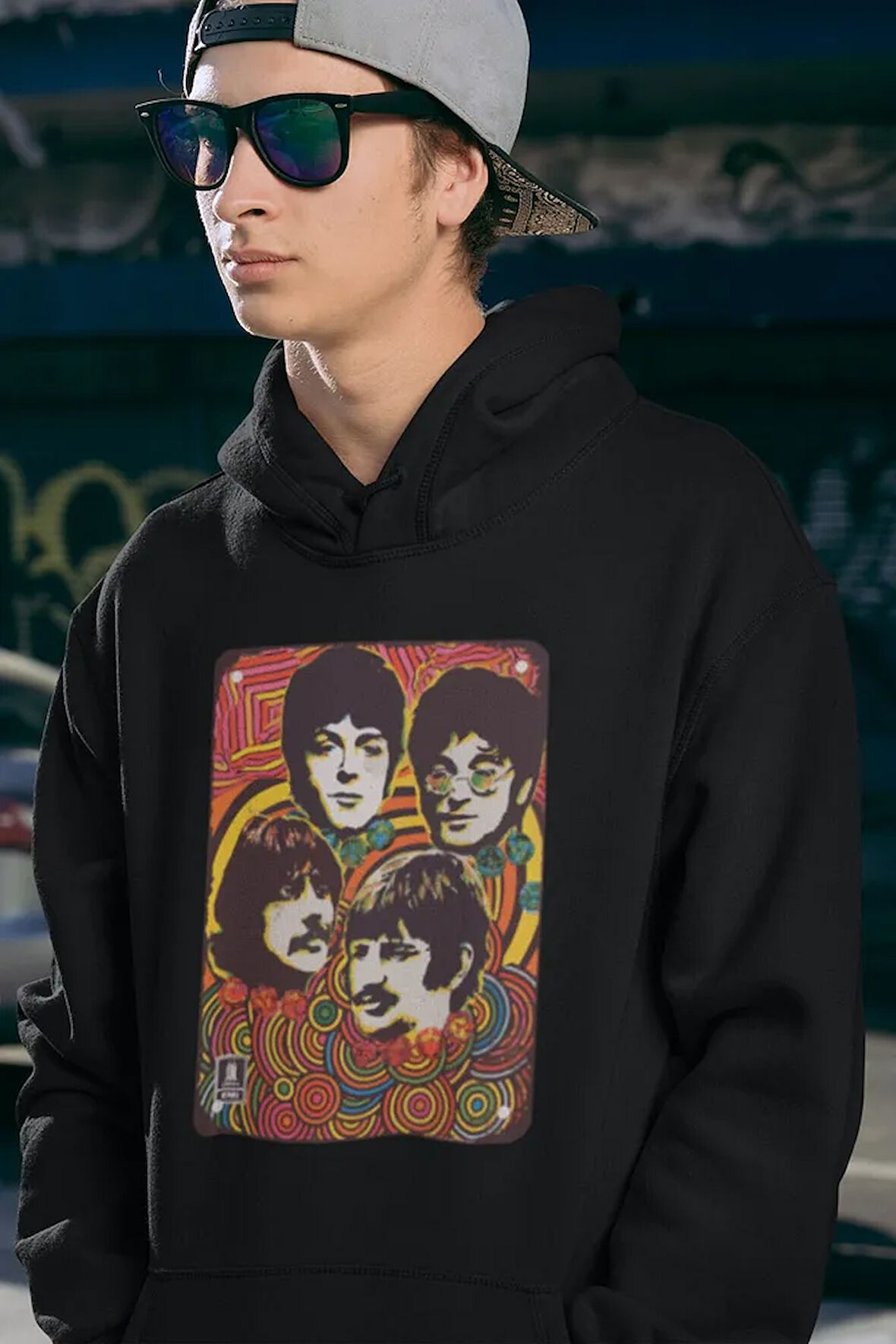The Beatles Müzik Grubu Baskılı Unisex Hoodie, Oversize Sweatshirt