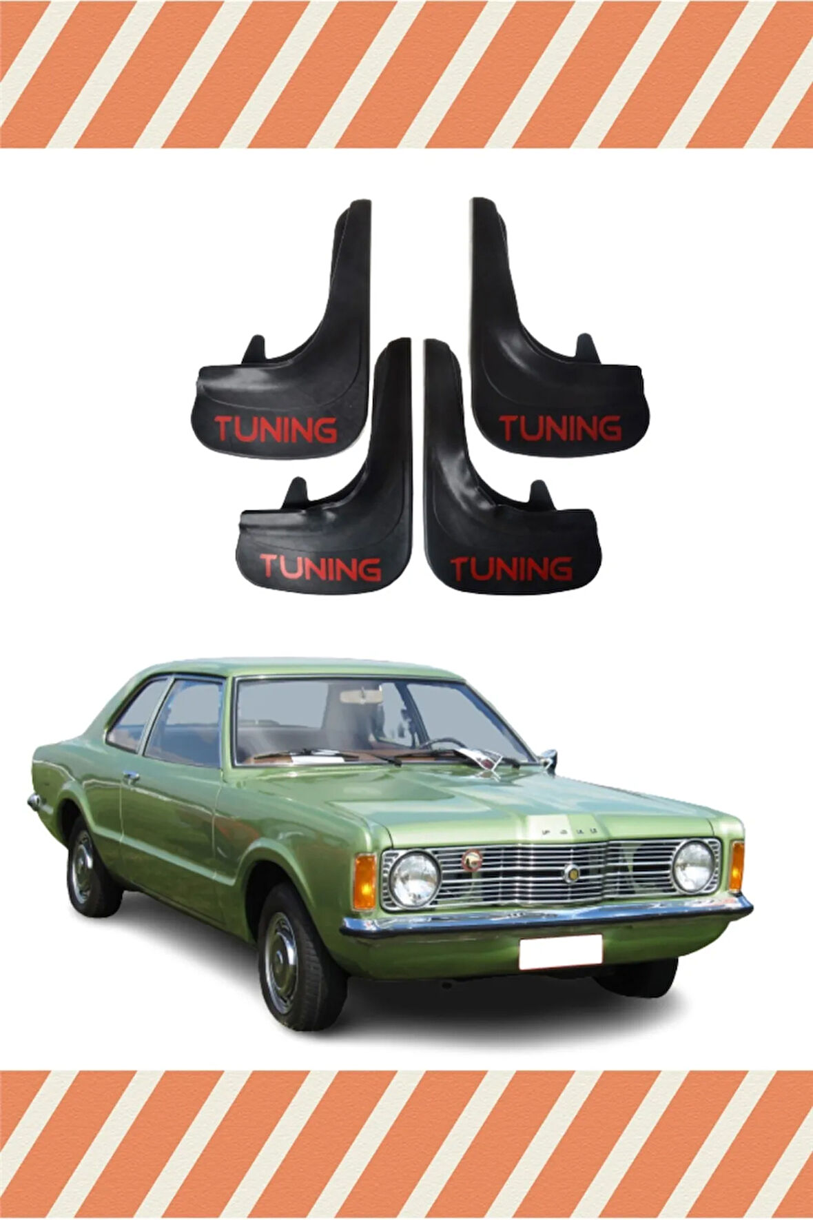 Ford Taunus tuning yazılı 4’lü tozluk çamurluk paçalık