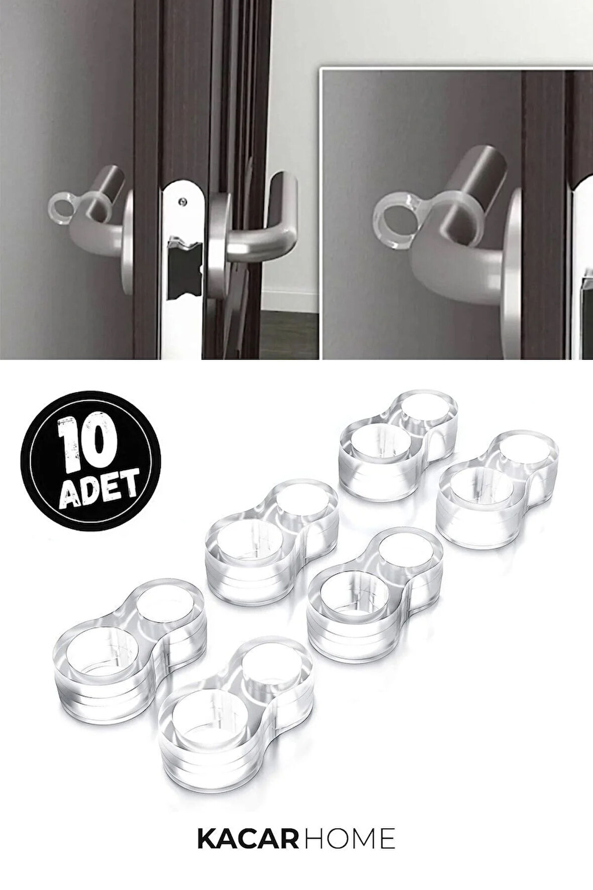 10 Adet Silikon Kapı Stoperi Tamponu Şeffaf Kapı Kolu Stopu Durdurucu Tutucu Sessiz Stop