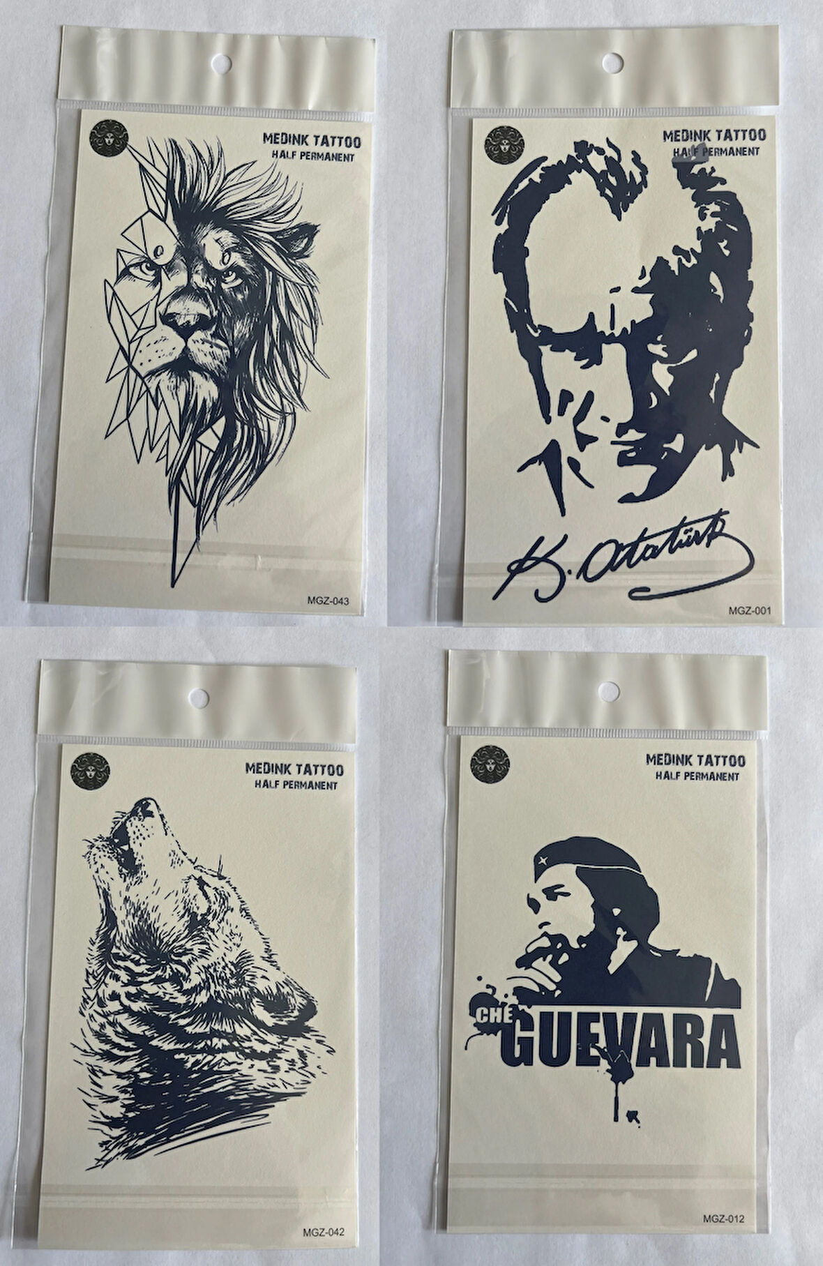 Ata 4 adet Birden3 hafta Kalıcı  Geçici yapıştırma Dövme 18x11 cm
