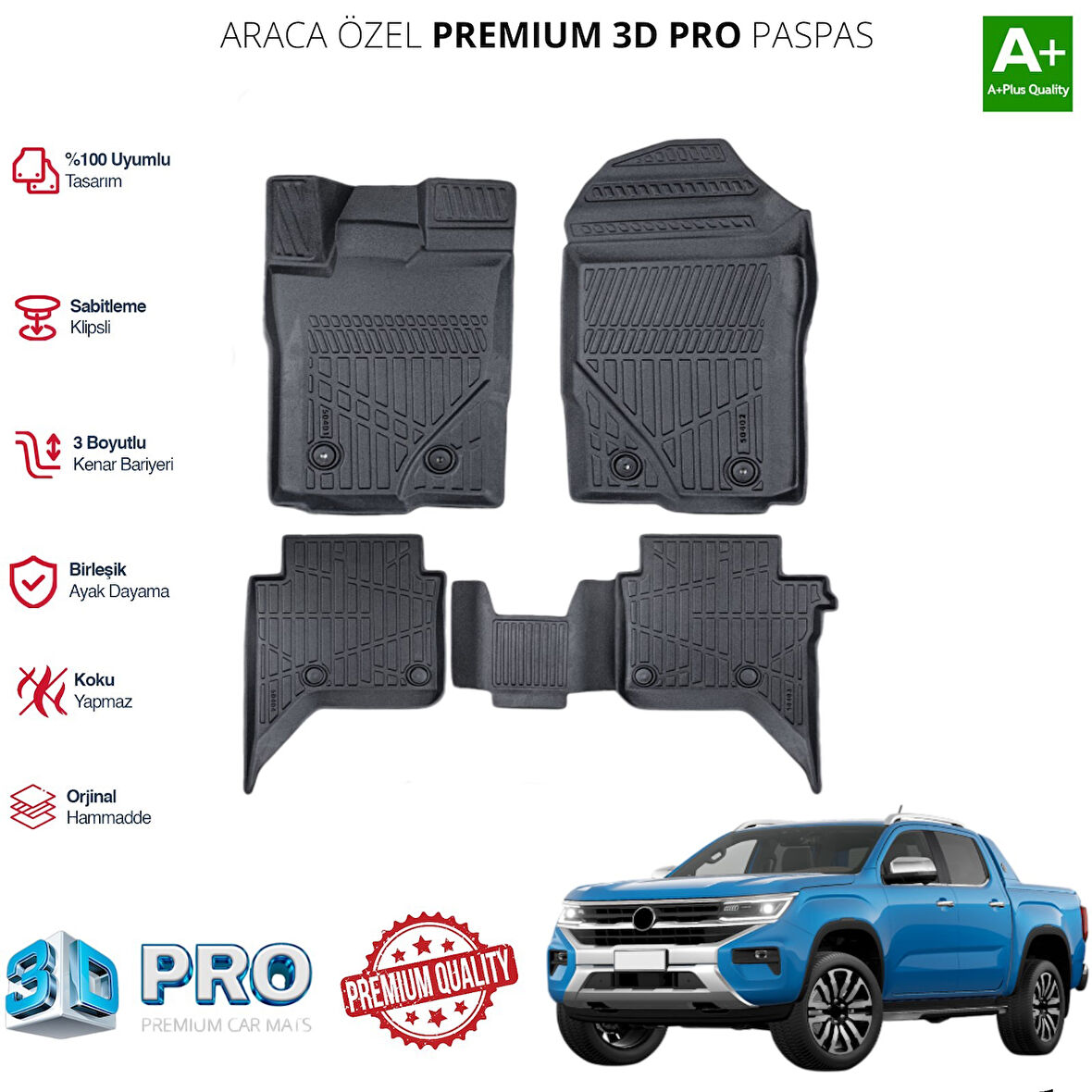 AMAROK ARACA ÖZEL 3D PASPAS 2023 2024 2025 2026