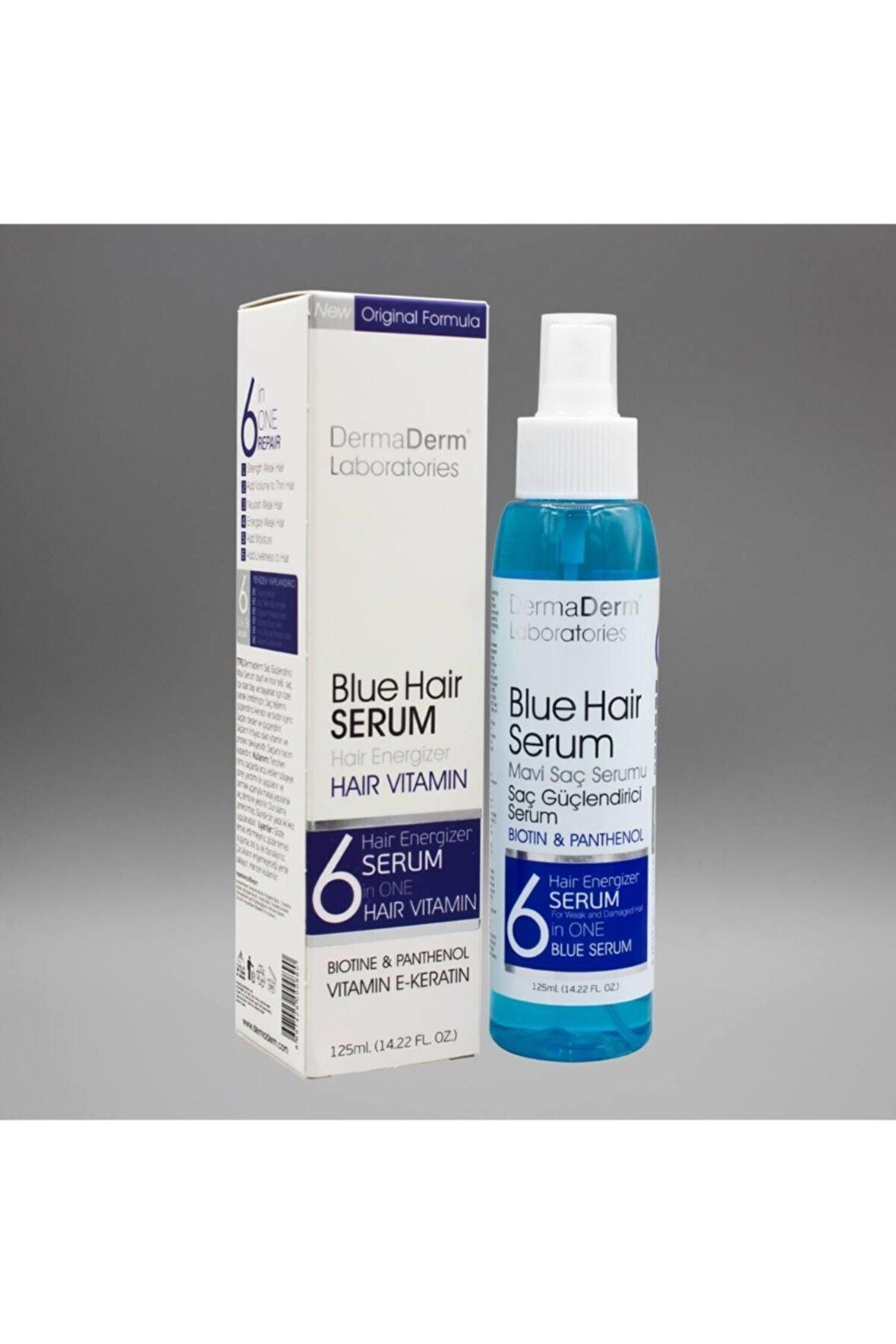 Dermaderm Biotin Panthenol Keratin İçeren Mavi Serum 125 ml