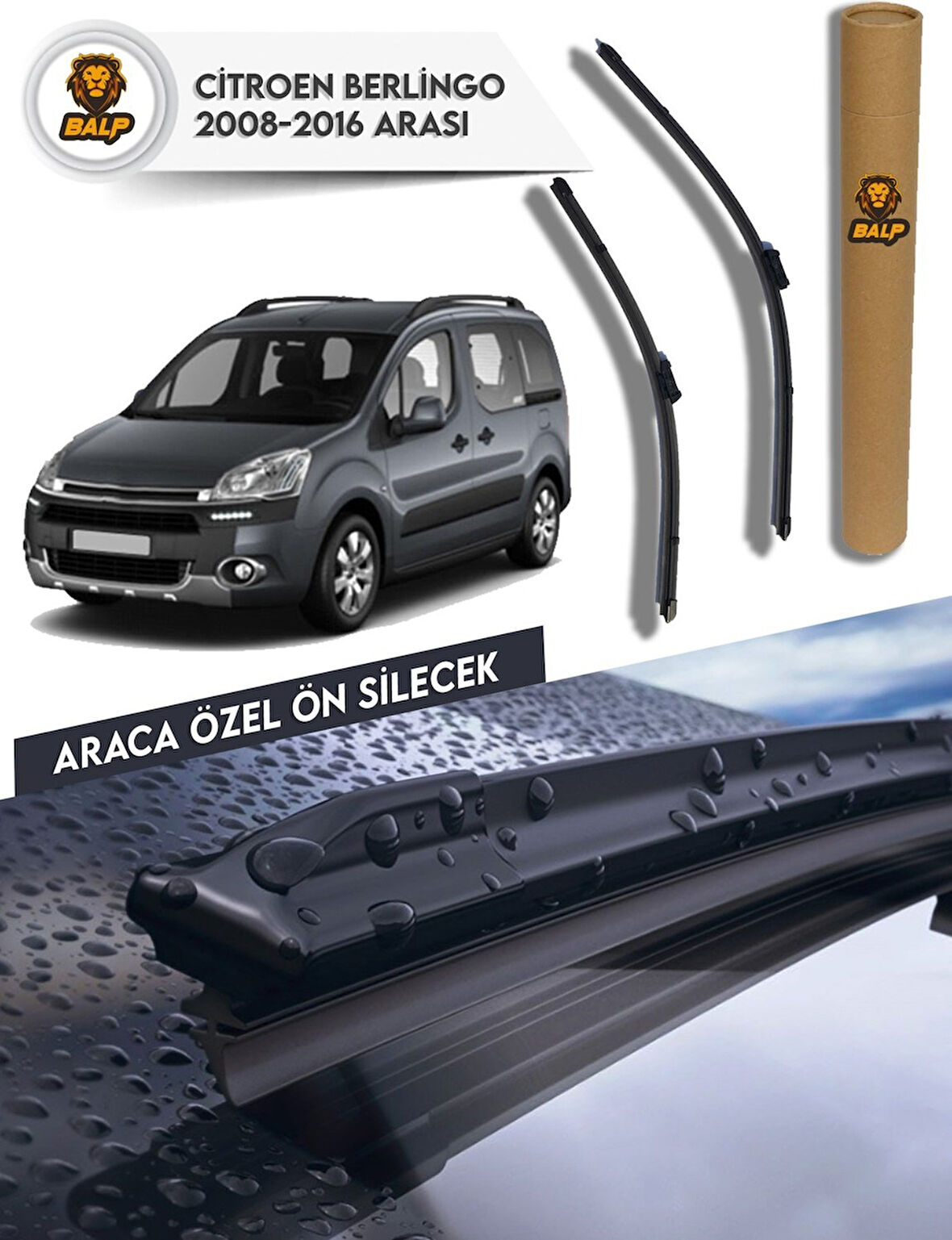 Citroen Berlingo Muz Silecek Takımı 2008 ve Sonrası 65x40-A