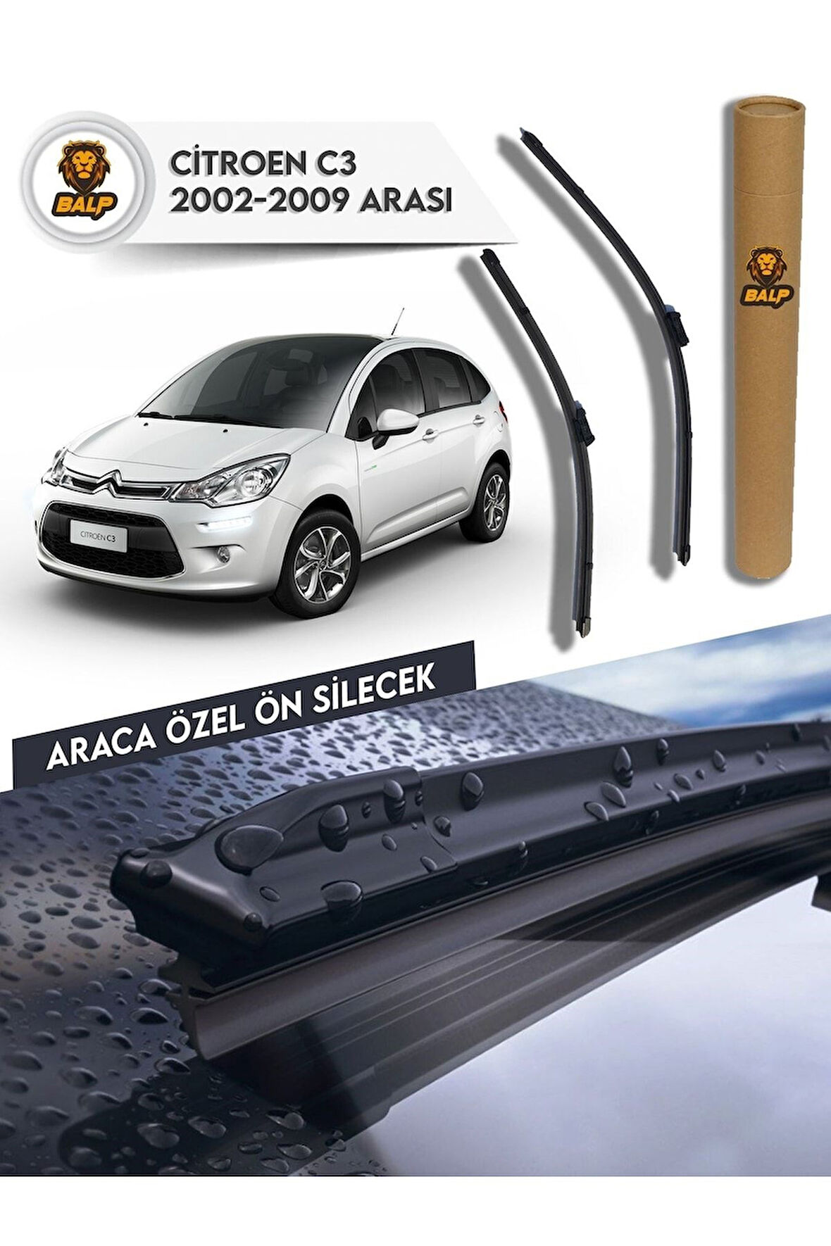 Citroen C3 Muz Silecek Takımı 2002-2009 Arası 60x45 Ü