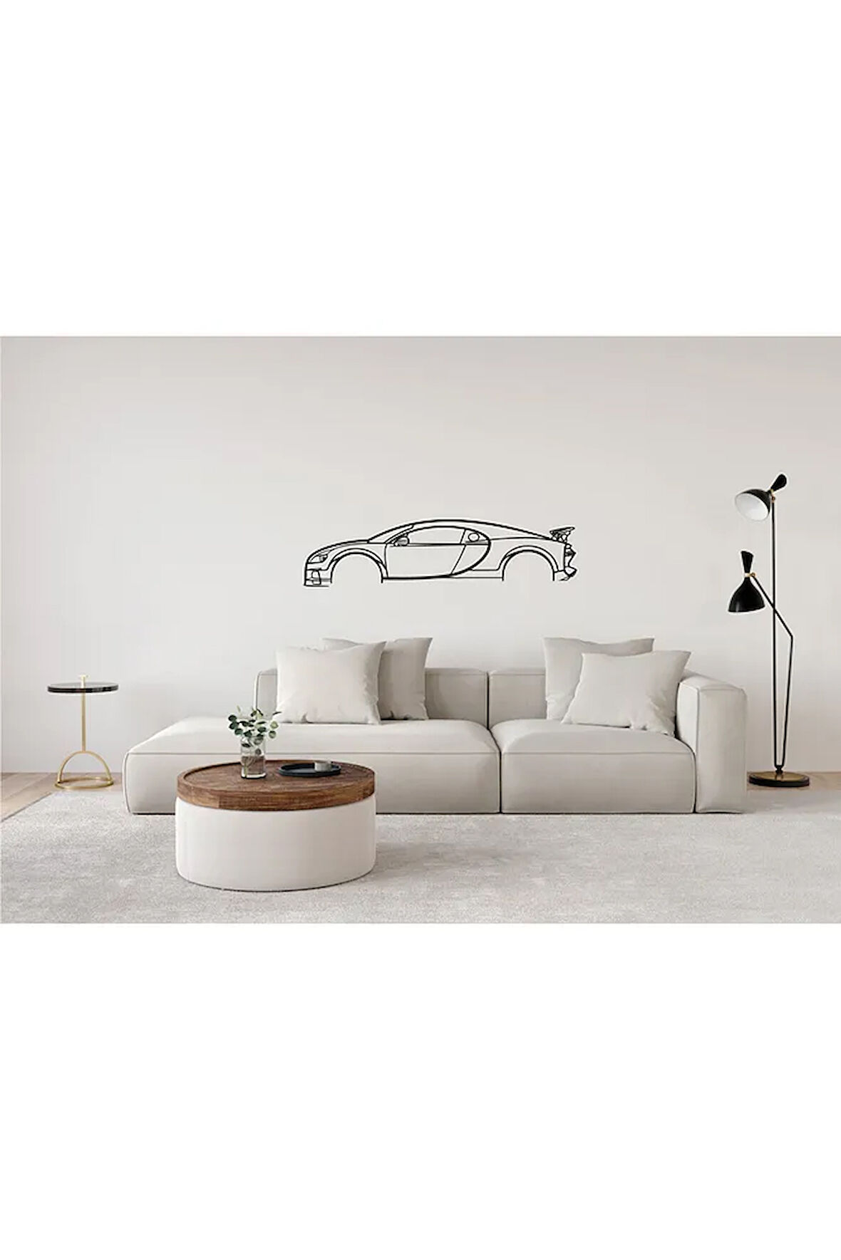 Bugatti Chiron Sport Duvar Silüeti Süsü Tablo 2D 50cm 2D 50cm