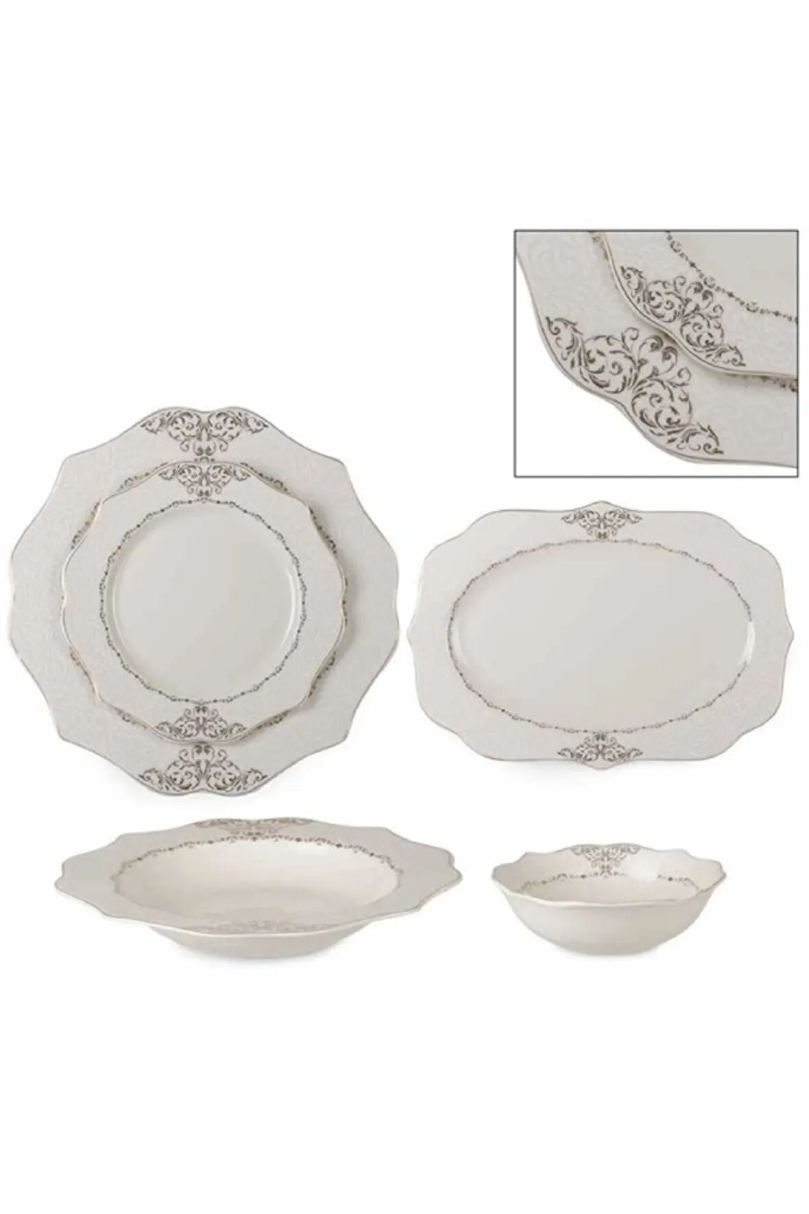 Elegant Yemek Takimi Cream 26 Parca