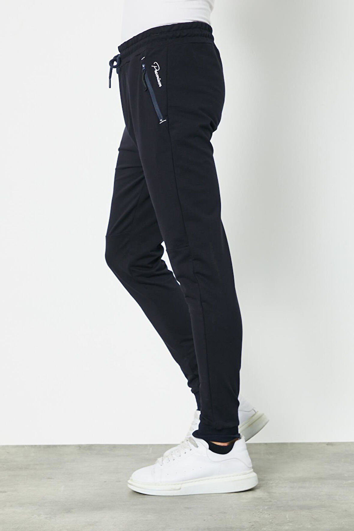 Erkek Lacivert Paçası Lastikli Eşofman Altı