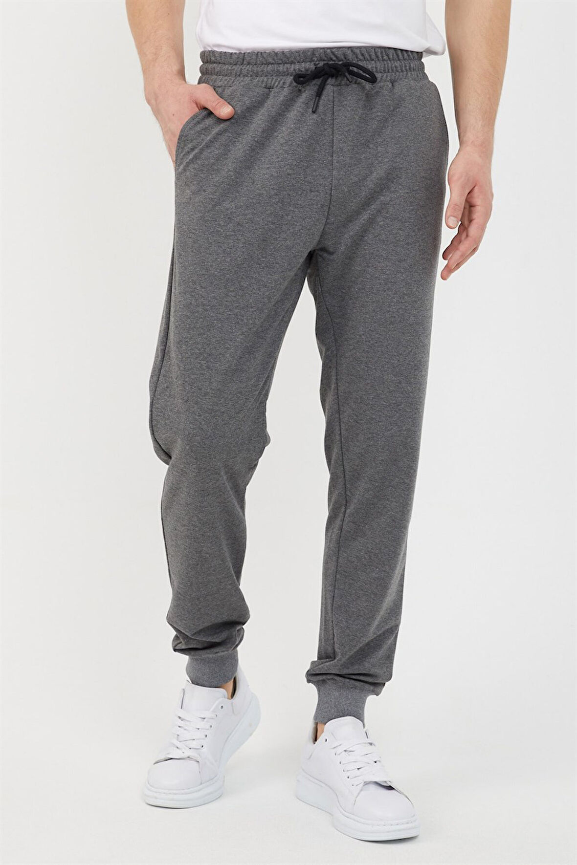 Erkek Paça Ribanalı Eşofman Altı Antrasit