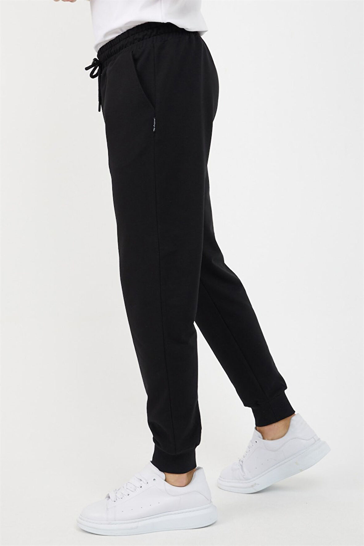 Erkek Paça Ribanalı Siyah Eşofman Altı