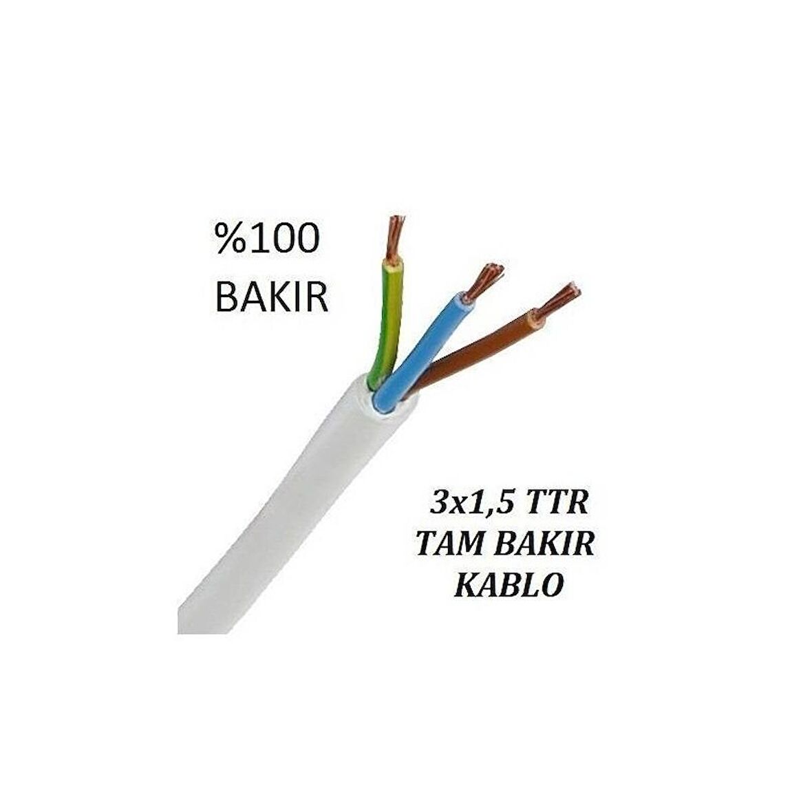 3x1.5 TTR TOPRAKLI KABLO TAM BAKIR KABLO FULL BAKIR KABLO (1 METRE SATIŞIMIZ)