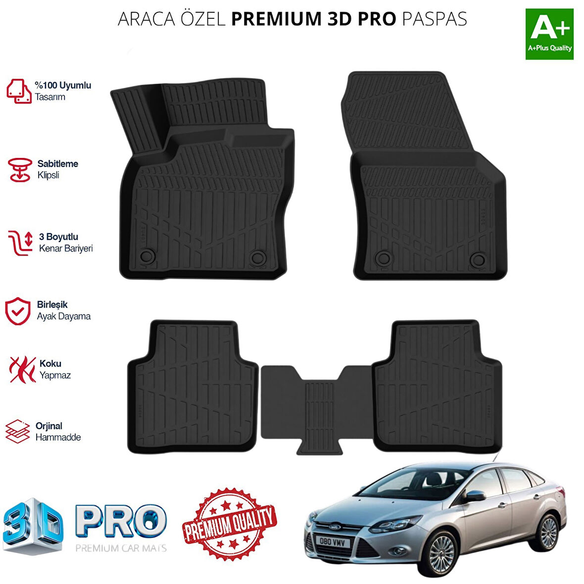 FOCUS ARACA ÖZEL 3D PASPAS 2011 2012 2013 2014