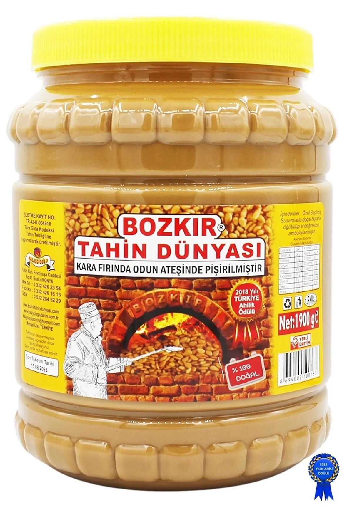 Bozkır Tahin Dünyası Kepekli Kavrulmuş Tahin 1900 Gr