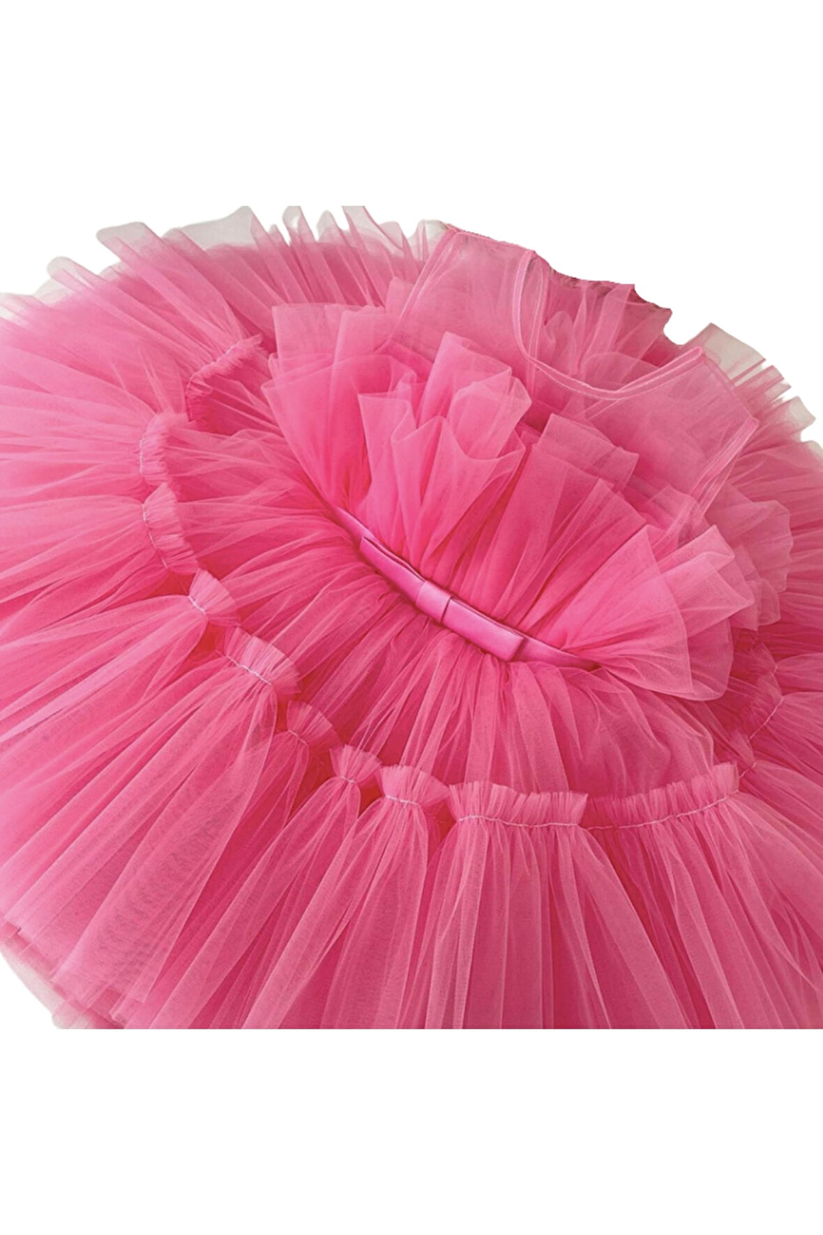 Petityu Tutu Fiyonklu Seker Pembe Dogumgunu Elbisesi