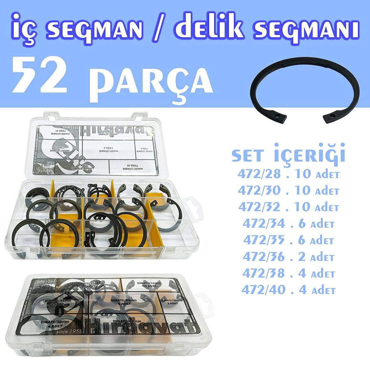 52 Parça İç Segman Seti