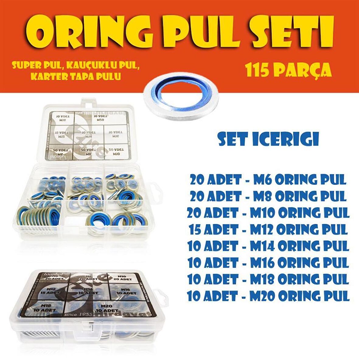 115 Parça Oringli Pul Seti