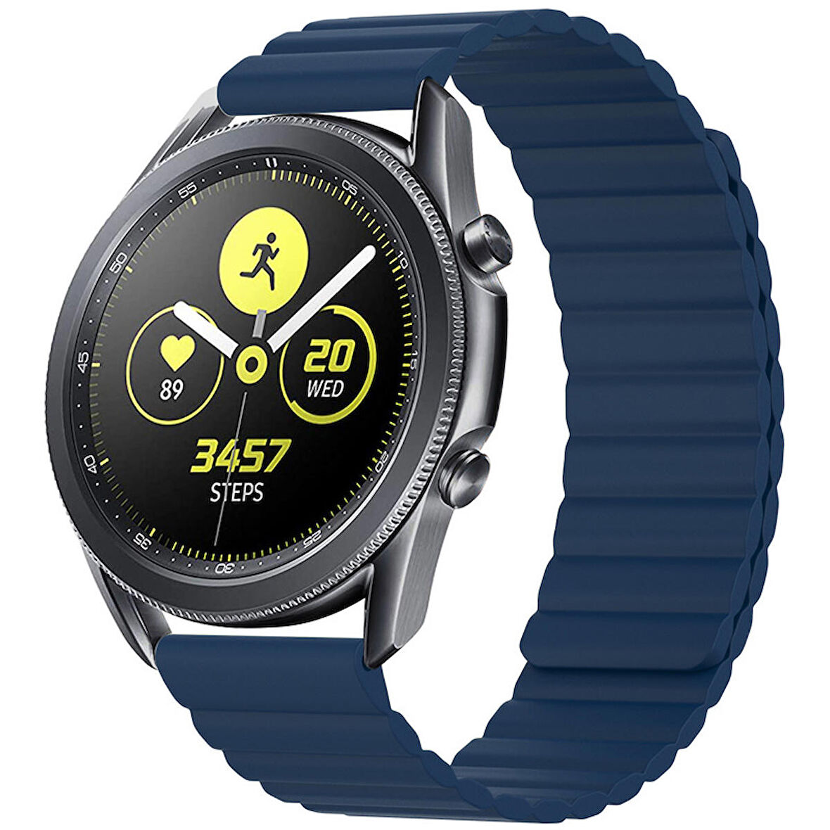 Megafox Samsung Gear S2/S3/Sport Uyumlu Mıknatıslı Kordon Suni Deri Tasarımlı Çift Renkli Kayış
