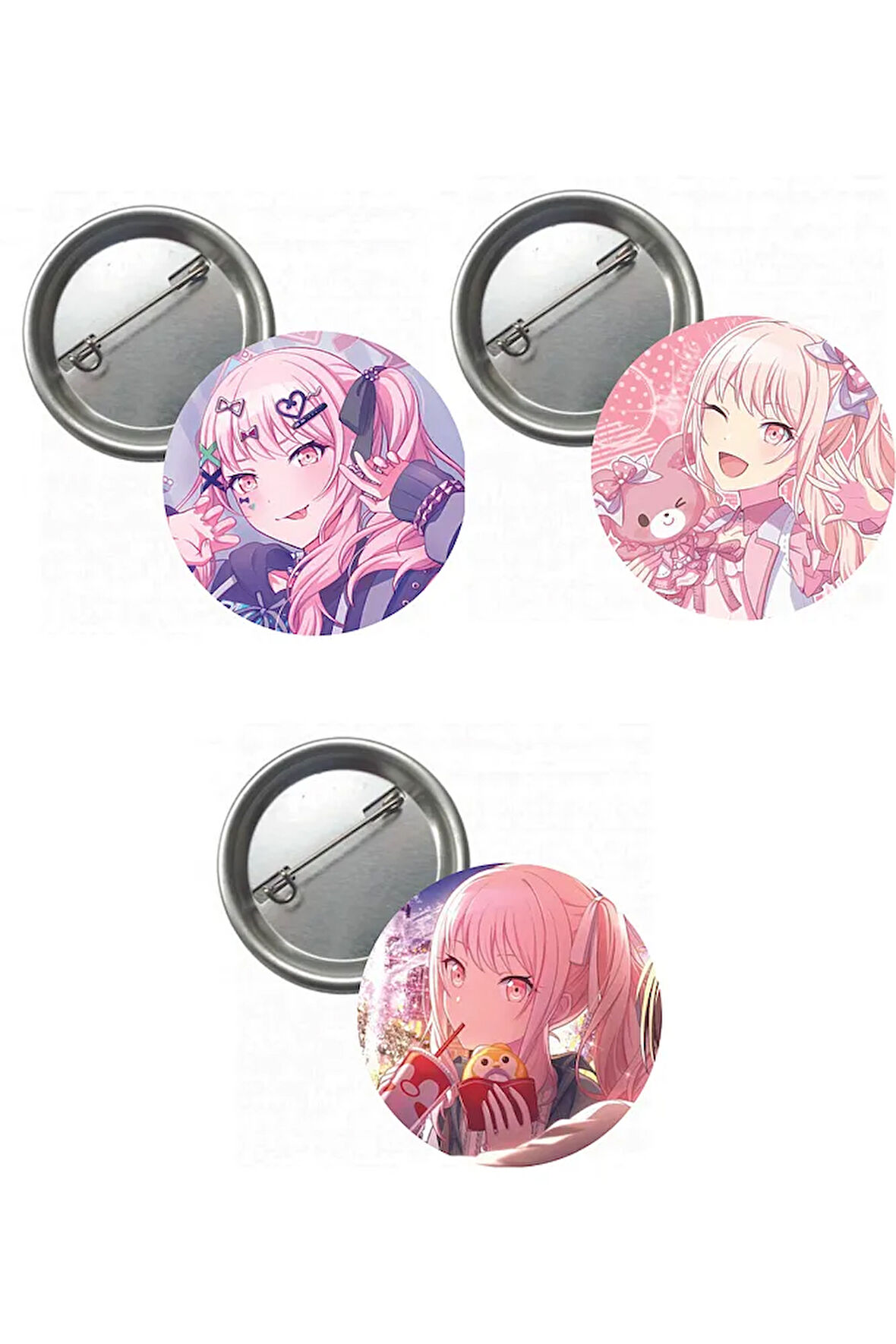 Hatsune Miku Pjsekai Project Sekai Colorful Anime Buton Rozet 3 Adet 44 mm Akiyama Mizuki