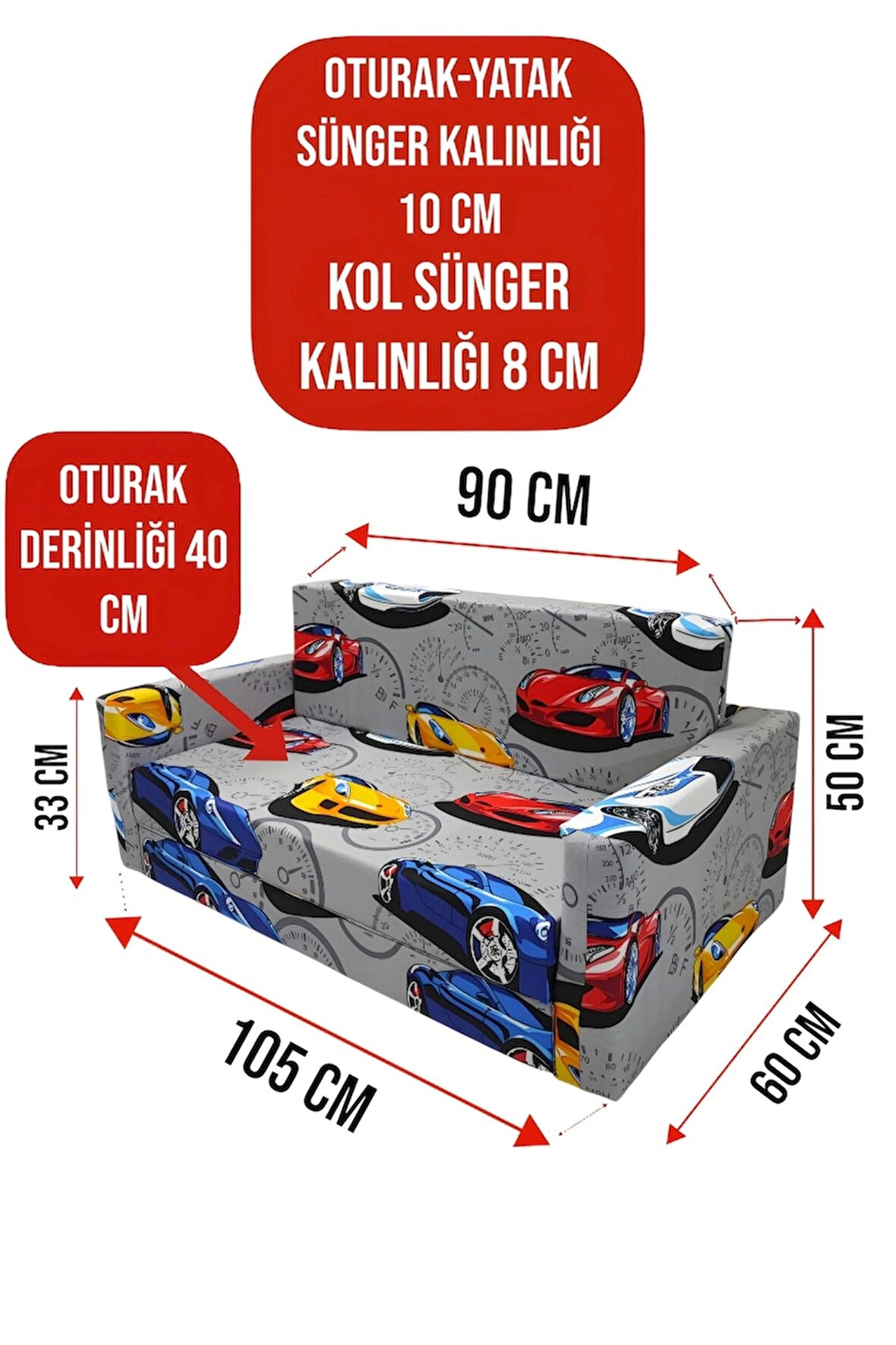 Çocuk Koltuğu Komple Süngerli Katlanabilir Yataklı (0-6 YAŞ)%100 Pamuklu Kumaş