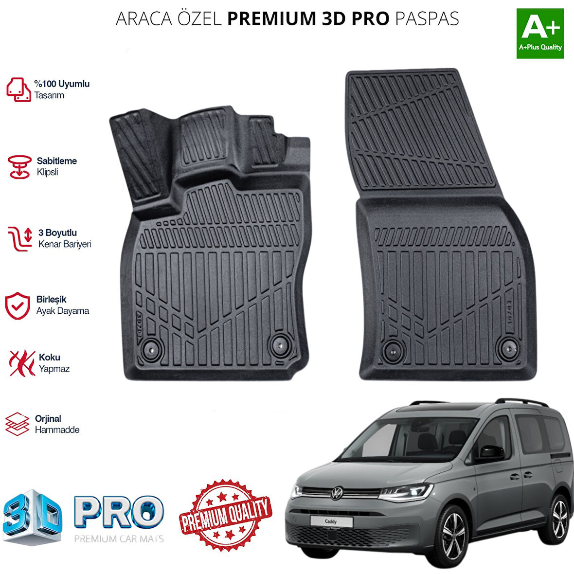 CADDY PANELVAN ARACA ÖZEL 3D PASPAS 2020 2021 2022 2023 2024 2025