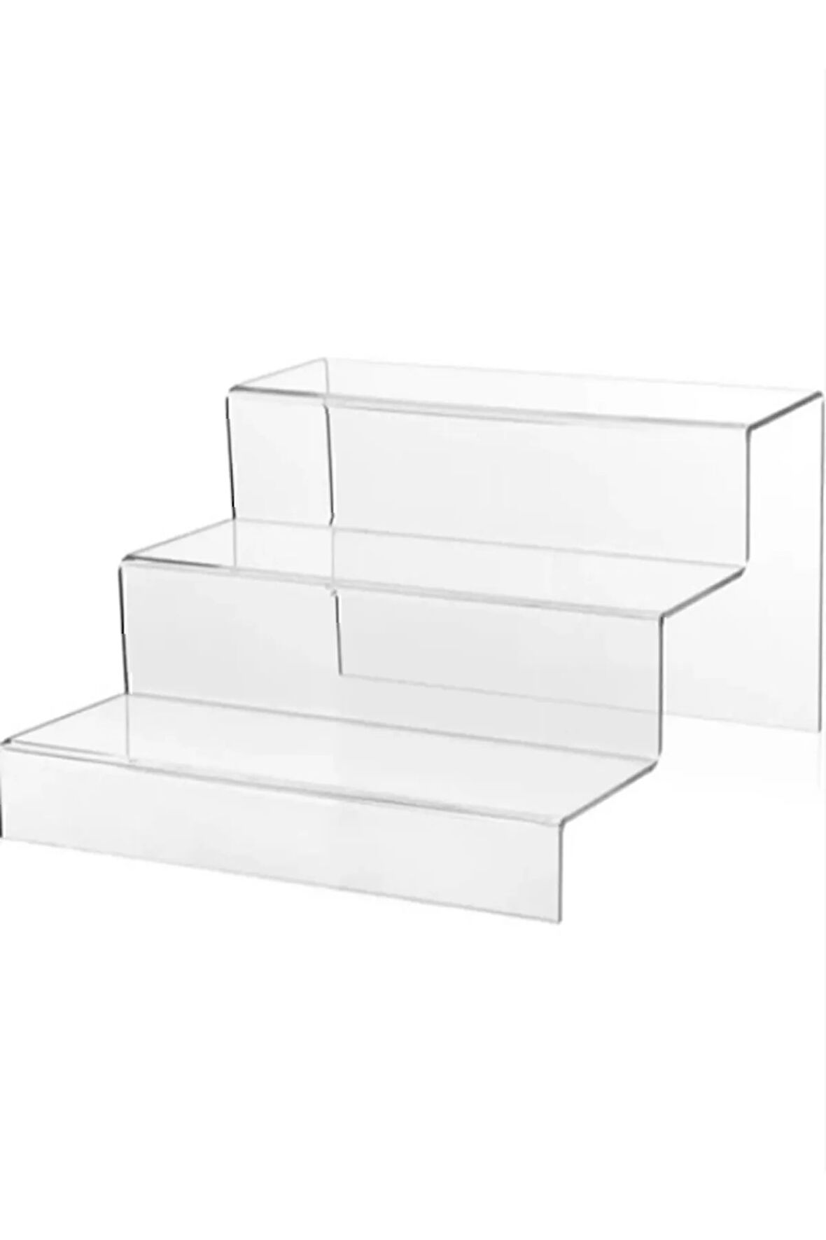 Pleksi Merdiven Raf Şeffaf3 (30 CM GENİŞLİK) 3 Katlı Stand