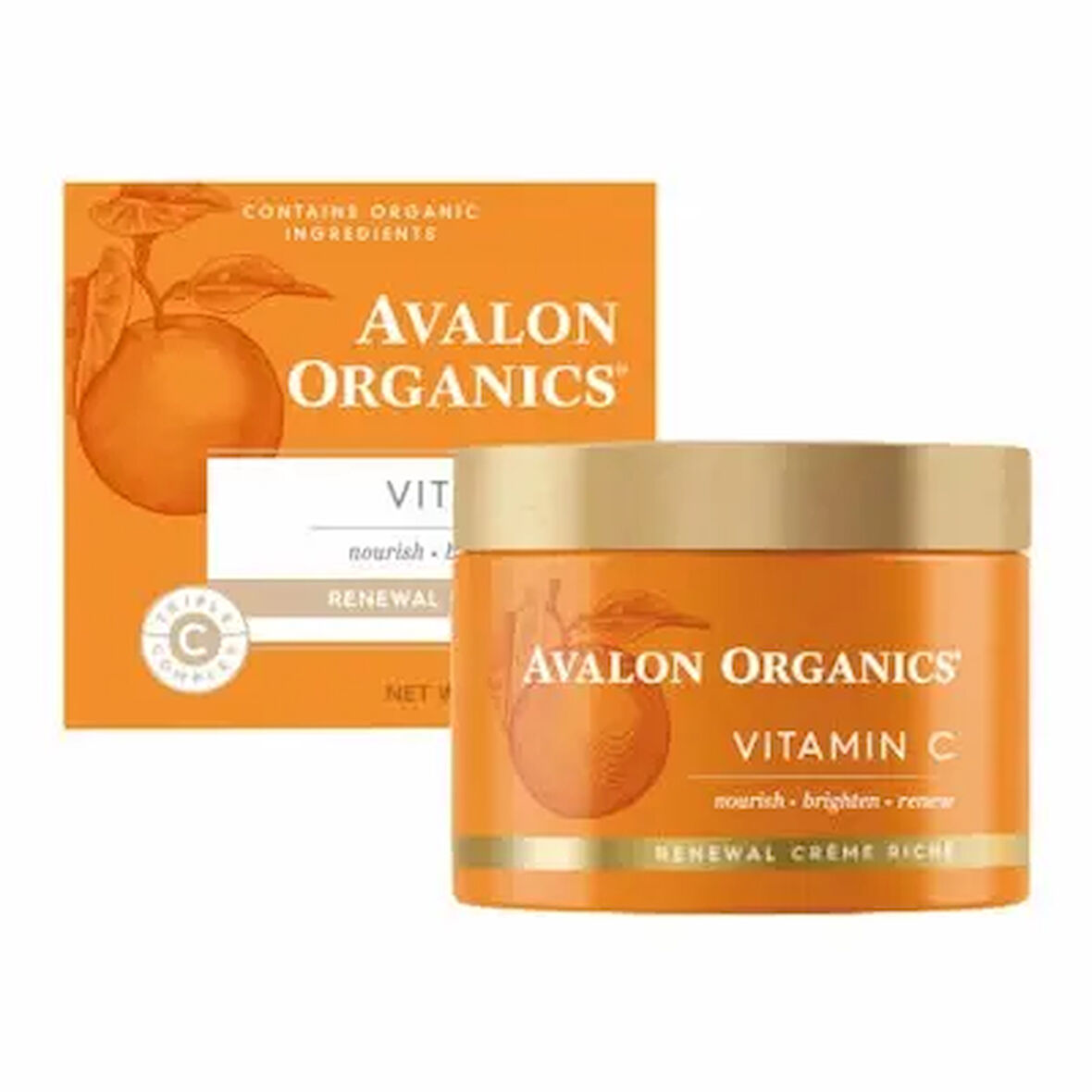 Avalon Organics Yüz Kremi C Vitaminli (Hipoalerjenik, Doğal Kökenli) Zengin Yenileme Kremi 1.7 oz 48gr