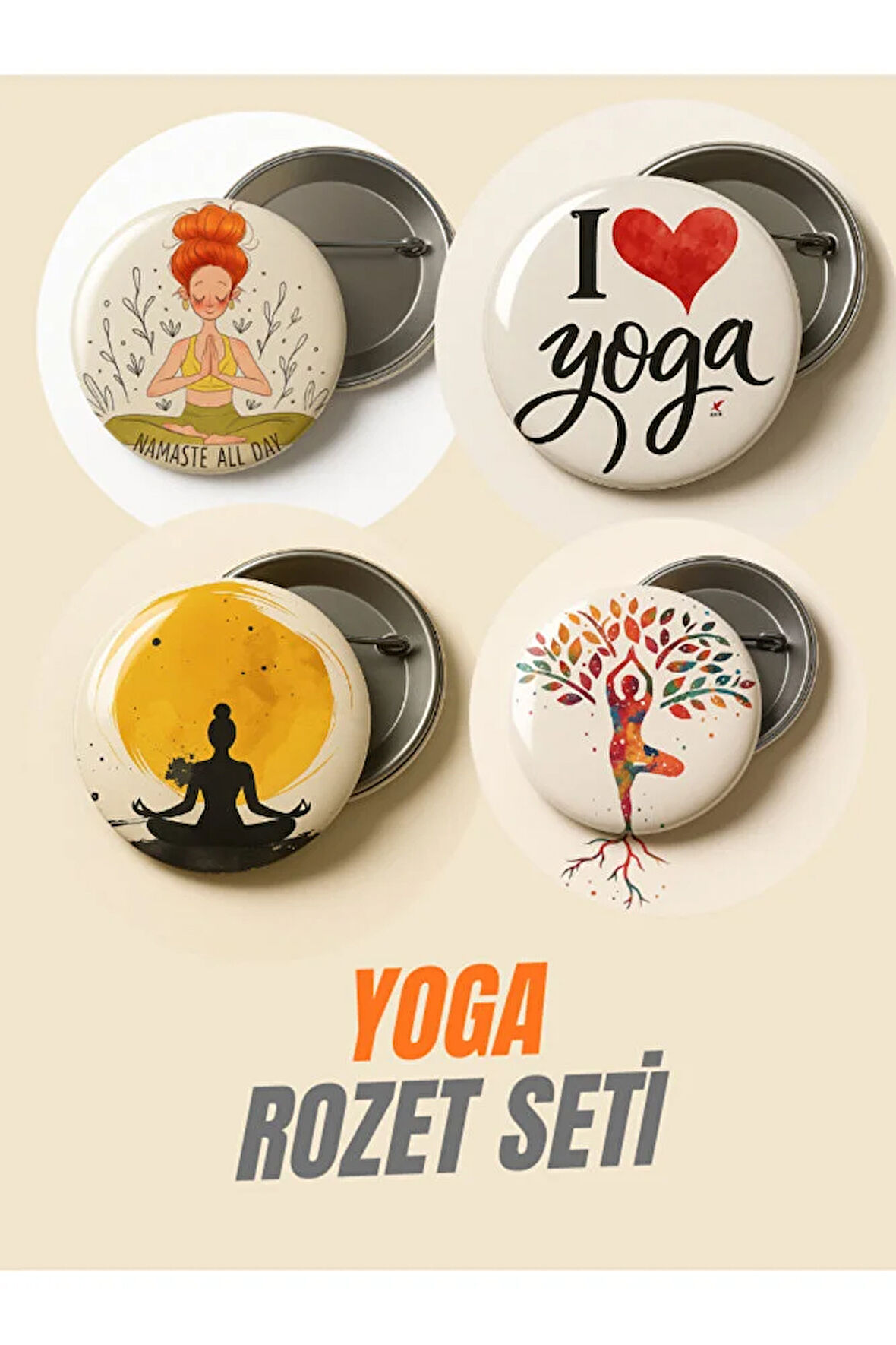 Yoga 4'lü Rozet Seti-44 mm