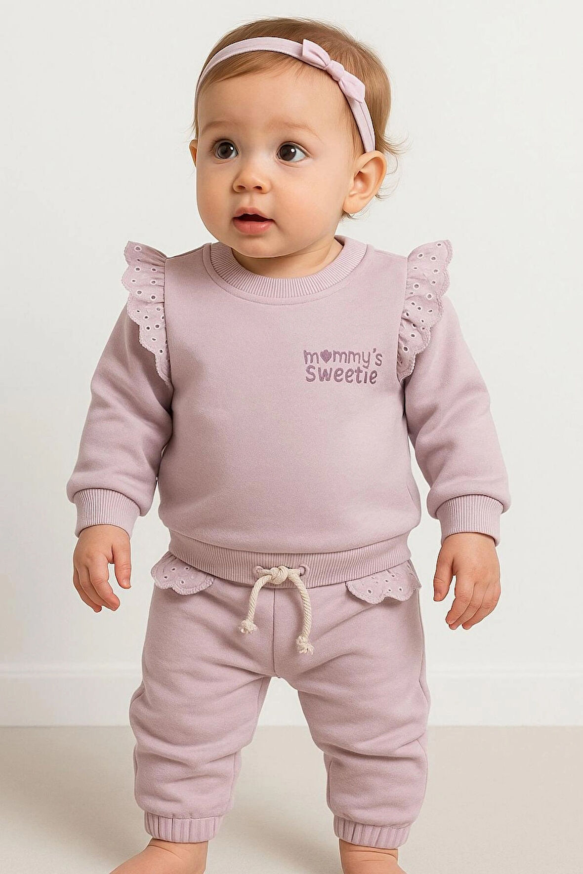 KIZ BEBEK PAMUKLU 2'Lİ TAKIM ALT - ÜST TAKIM EŞOFMAN TAKIMI 