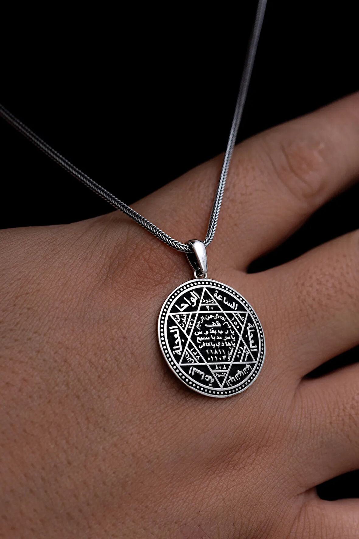 Hz. Süleyman Mührü Erkek Gümüş Kolye