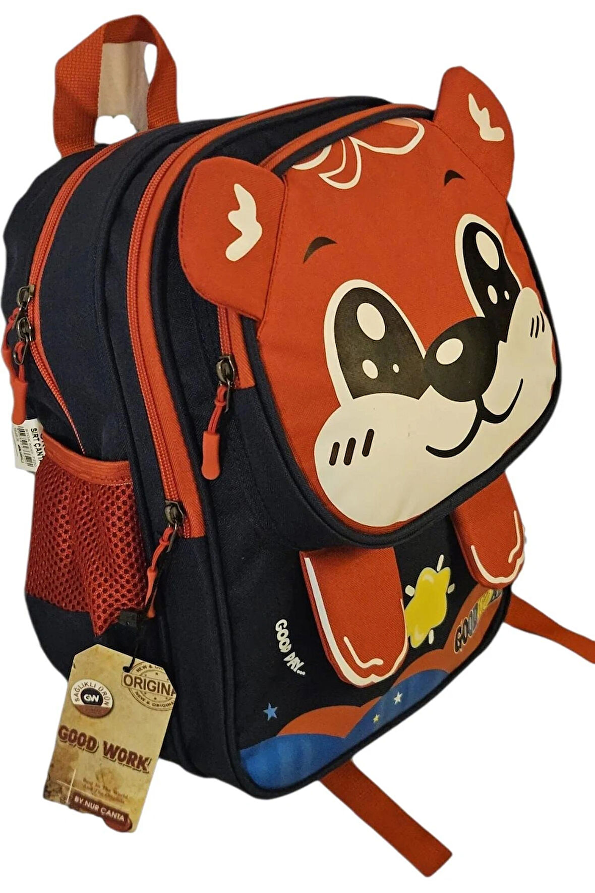 Kırmızı Sevimli Figürlü Anaokulu Çanta Takımı