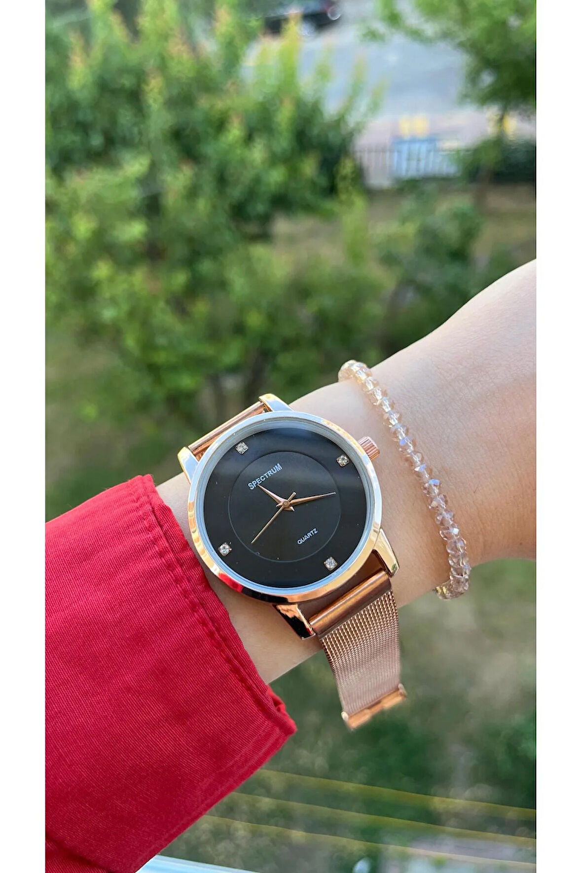 Kadın Şık Kol Saati Rose Içi Siyah