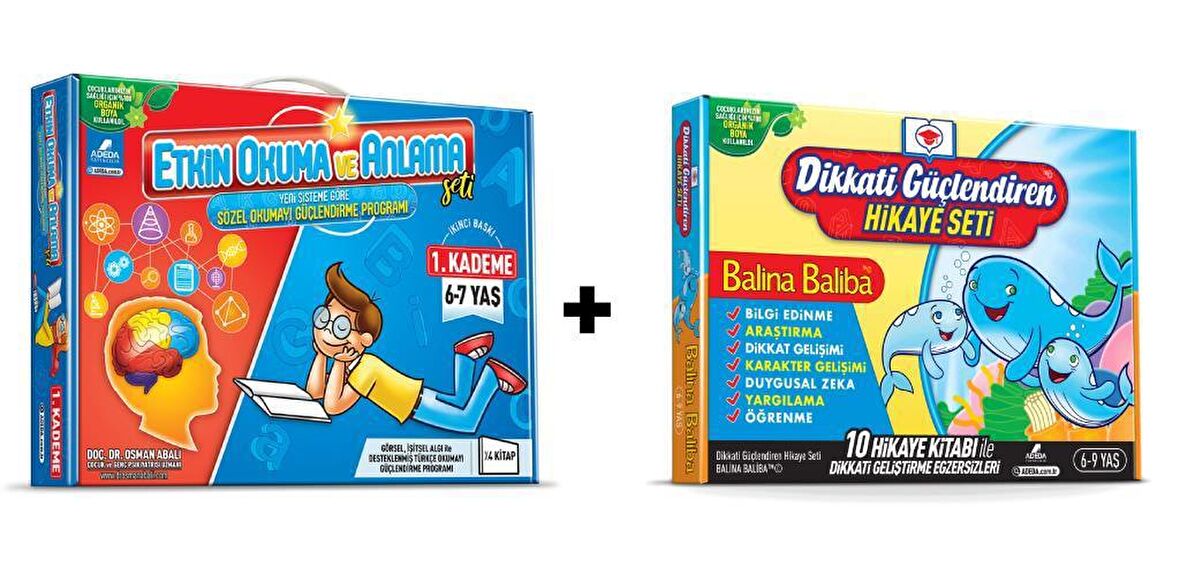 Adeda Etkin Okuma ve Anlama Seti 1. Kademe + Balina Baliba Kutulu Set