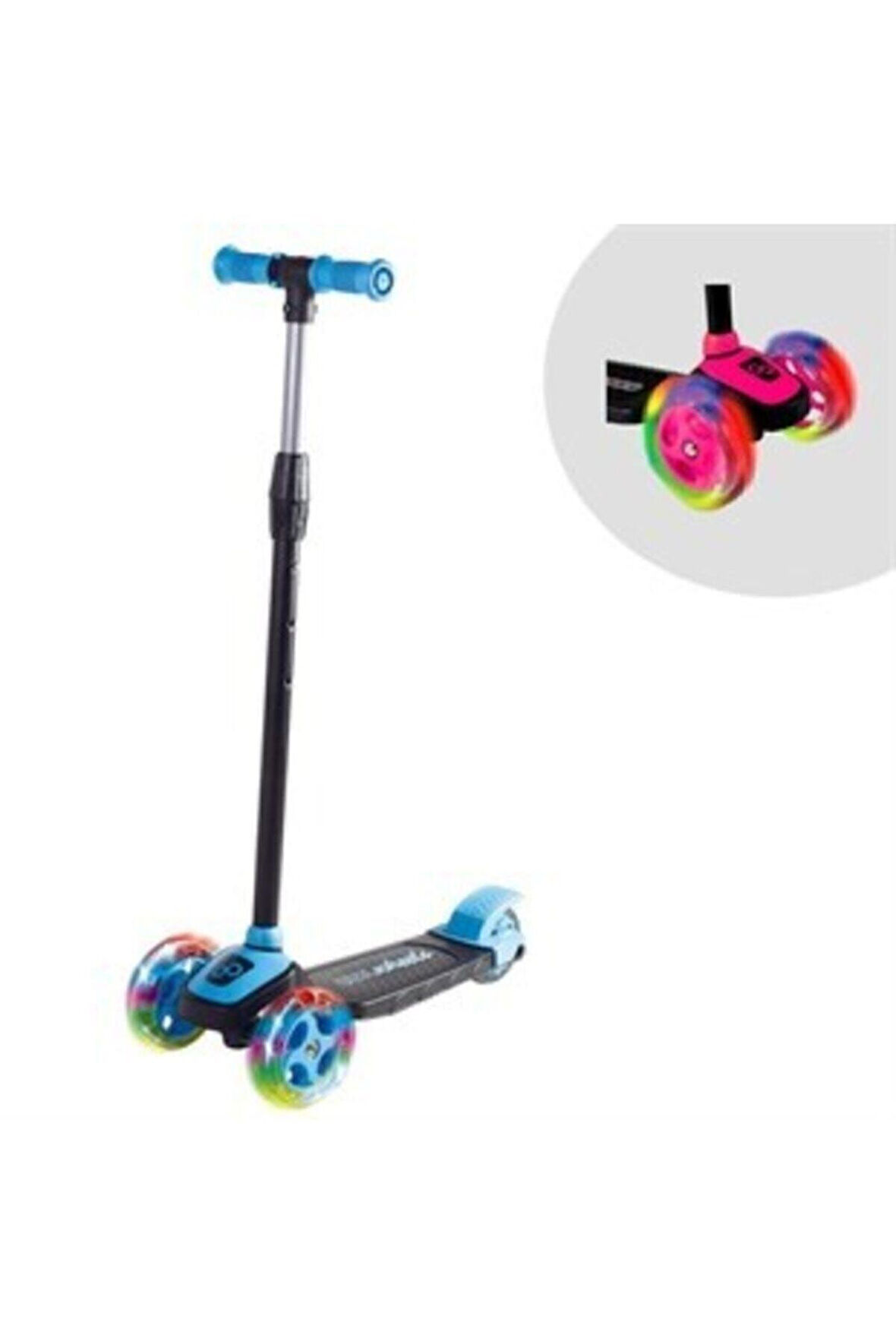 Cool Wheels 50kg Taşıma Kapasiteli Işıklı Stil 3 Tekerlekli Scooter Mavi