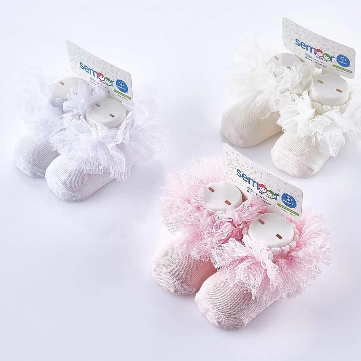 SEMOOR Kız Bebe Kokoş Patik Pamuklu (penye) 3'lü