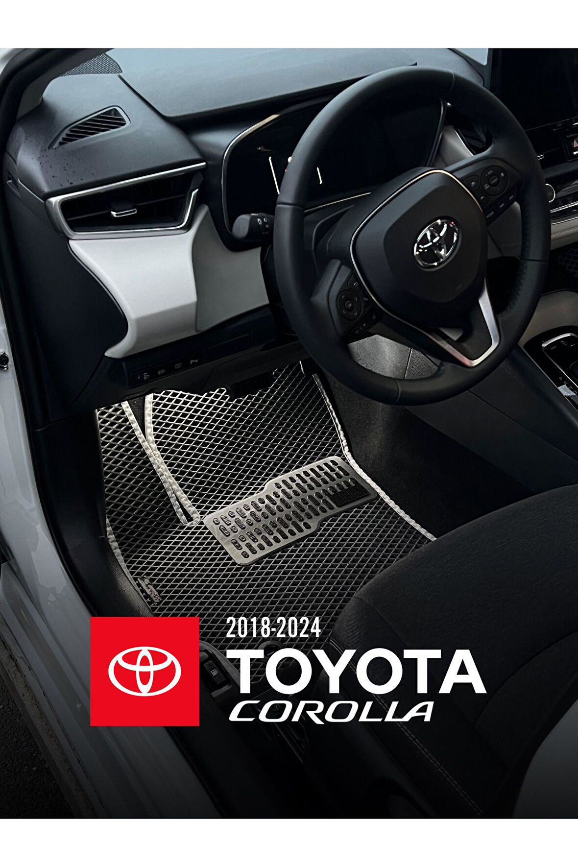 Toyota Corolla Sedan 2018/2024 Eva Paspas Takimi (Si̇yah+Gri̇)