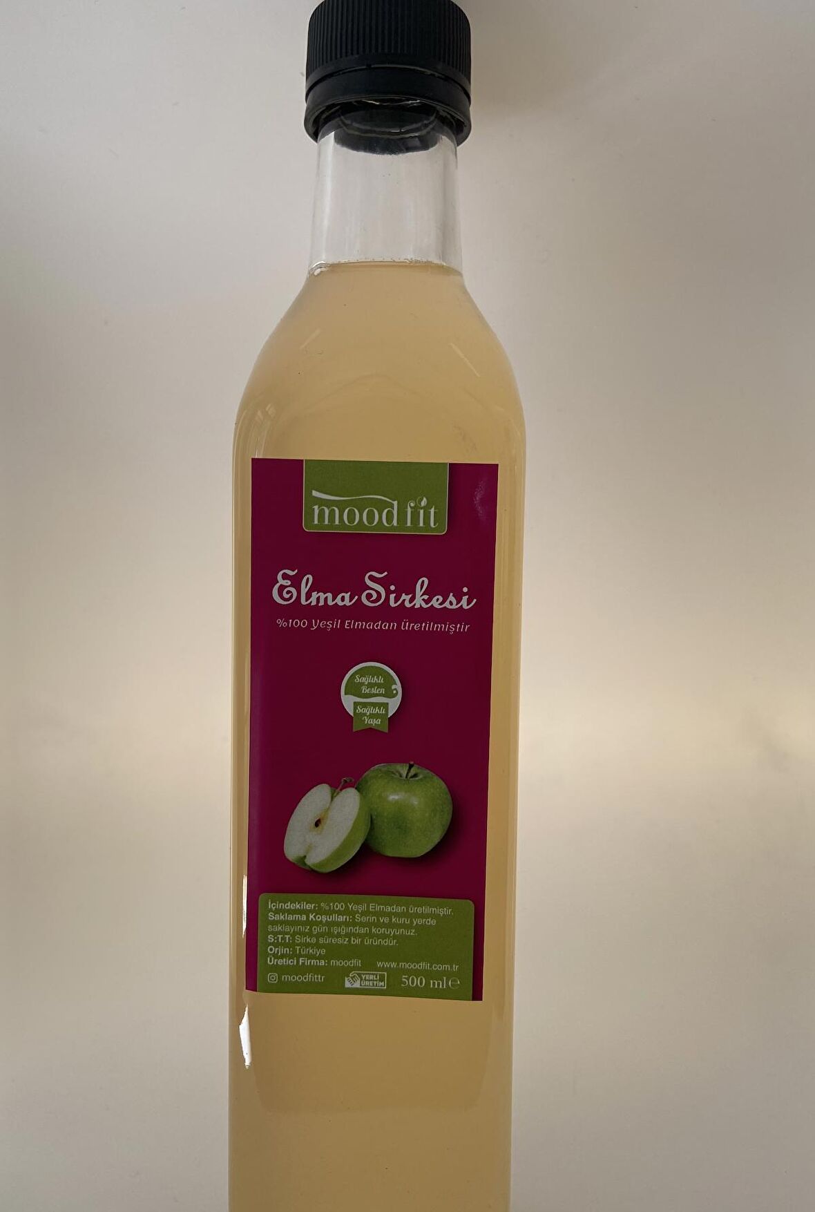 moodfit %100 doğal elma sirkesi 500 ml,ev yapımı